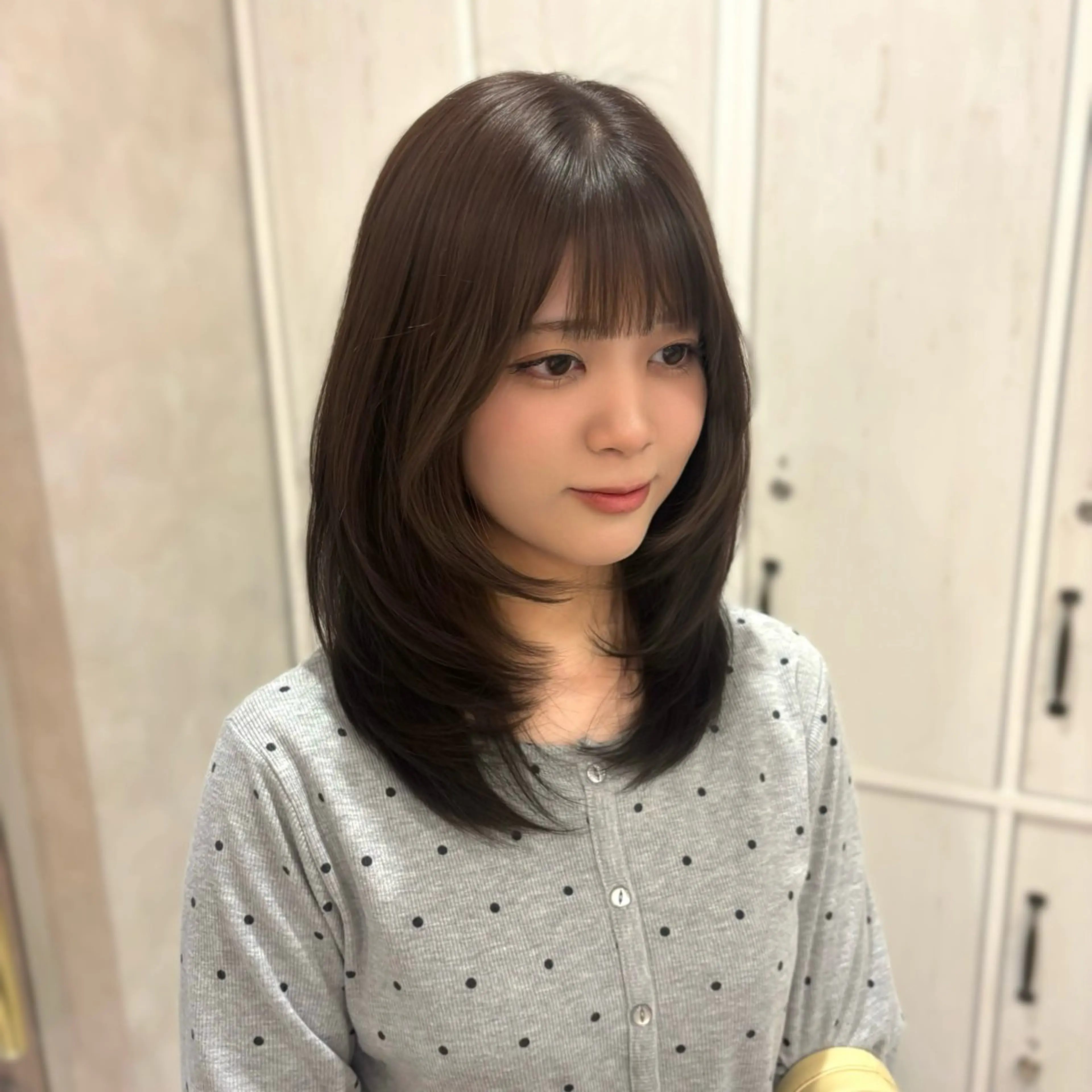 ミディアム レイヤーカット 小顔カット 韓国ヘア┊︎レイヤー ┊︎haruka🌙のヘアスタイル