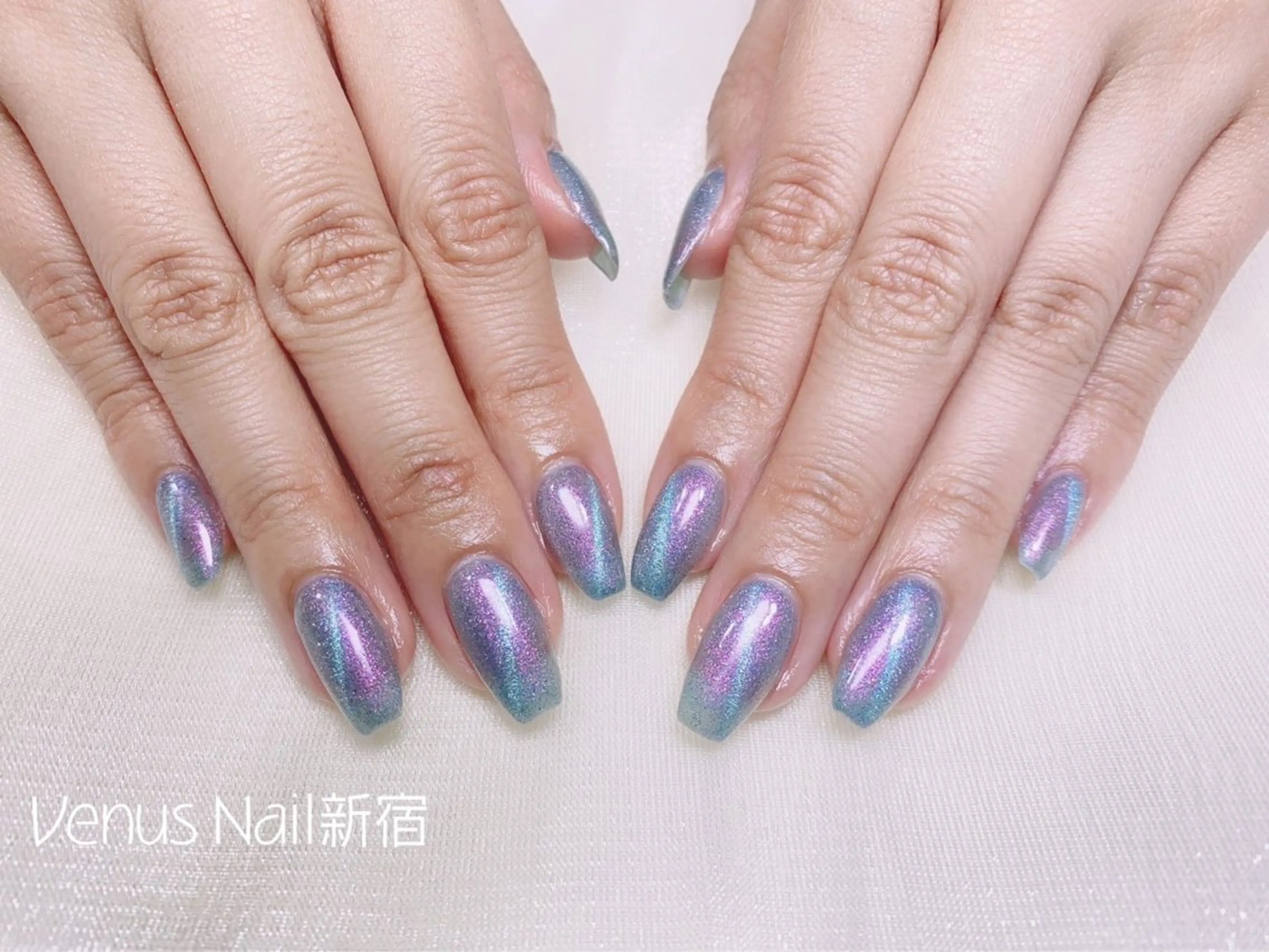 ネイル マグネットネイル オフィスネイル ワンカラーネイル シンプルネイル Venus nail チップ長さだし専門店のネイルデザイン