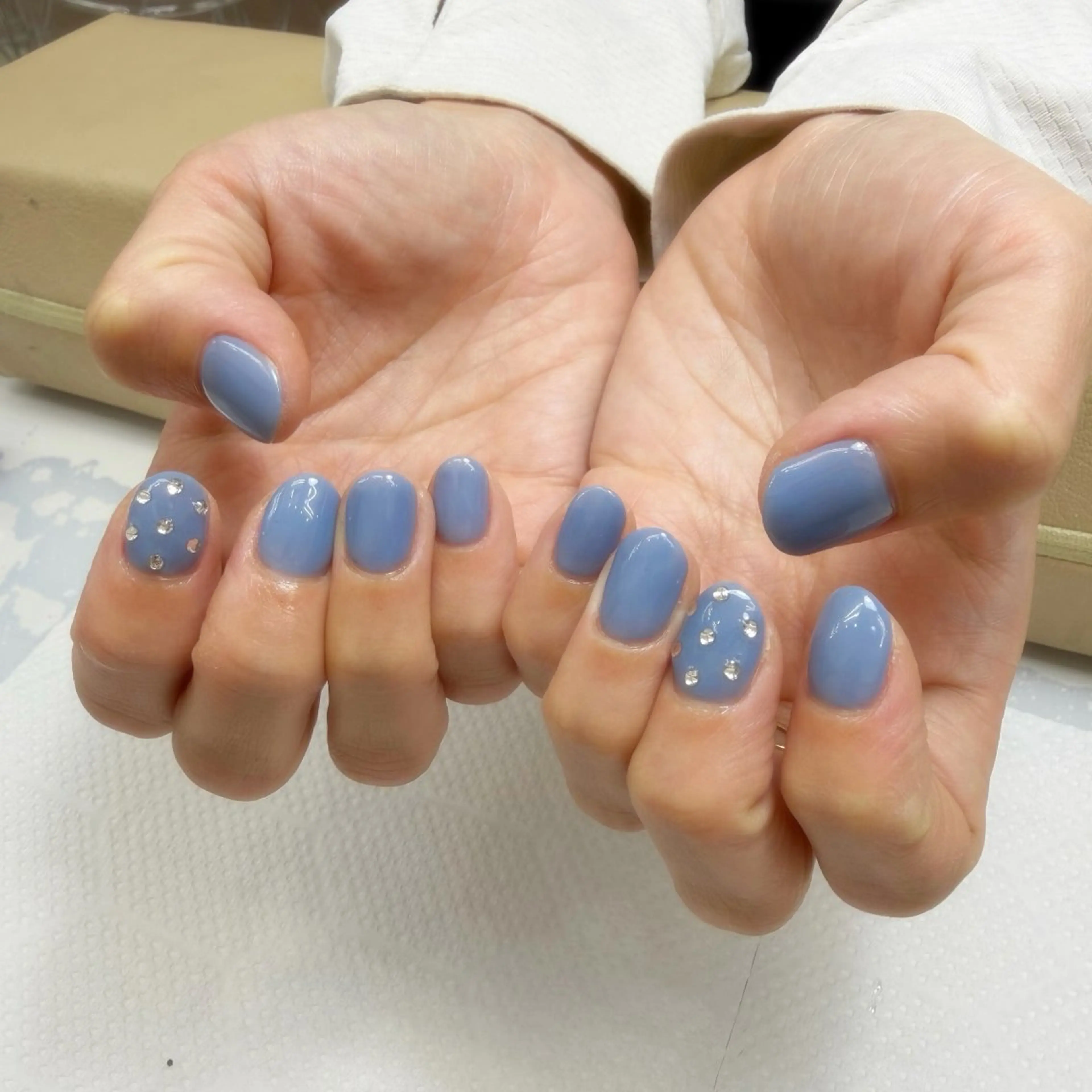 【オフ無し】ジェルワンカラーワンポイントの写真