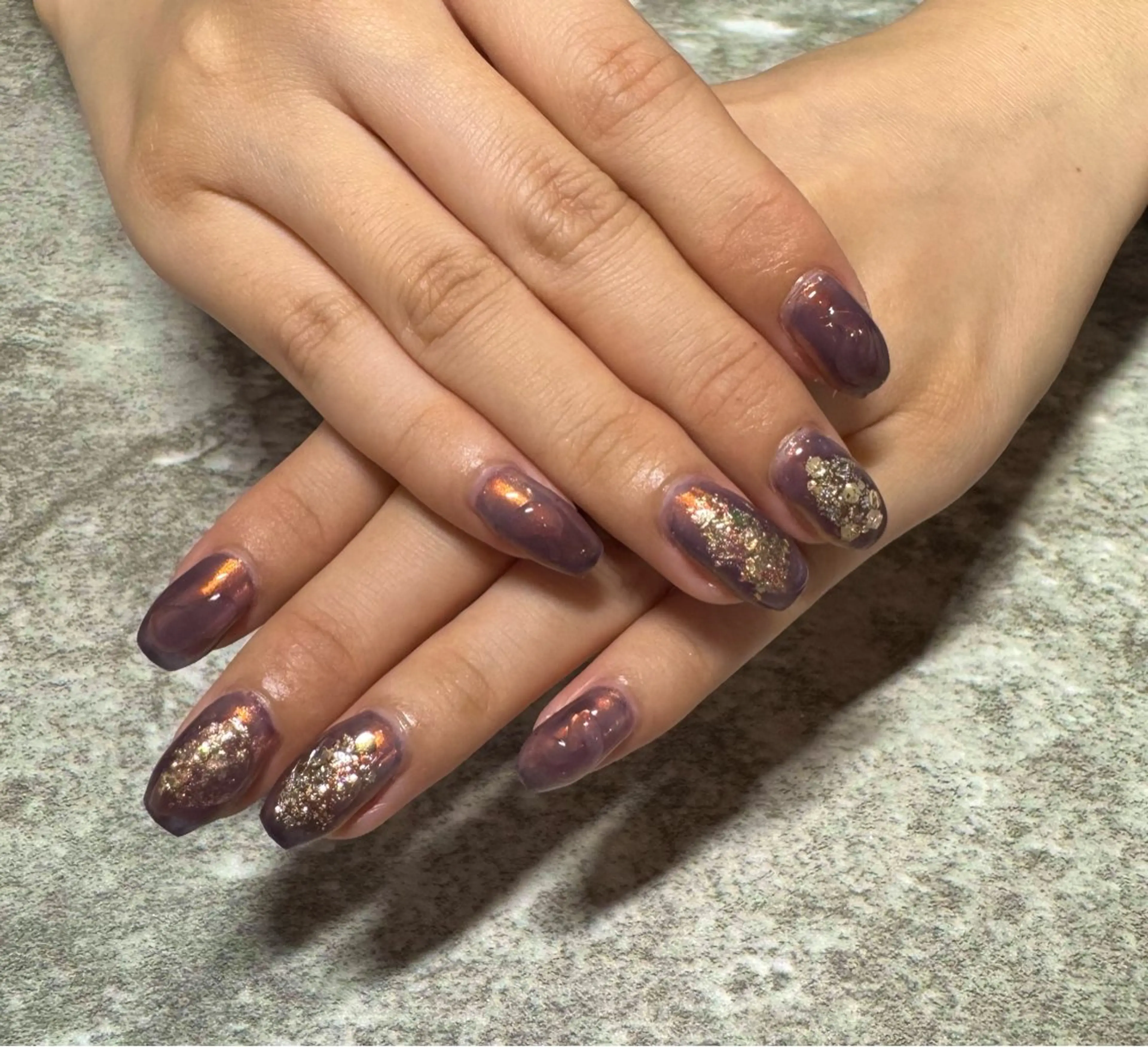 ネイル オーロラネイル Mahiru ➰🎀🤍のネイルデザイン