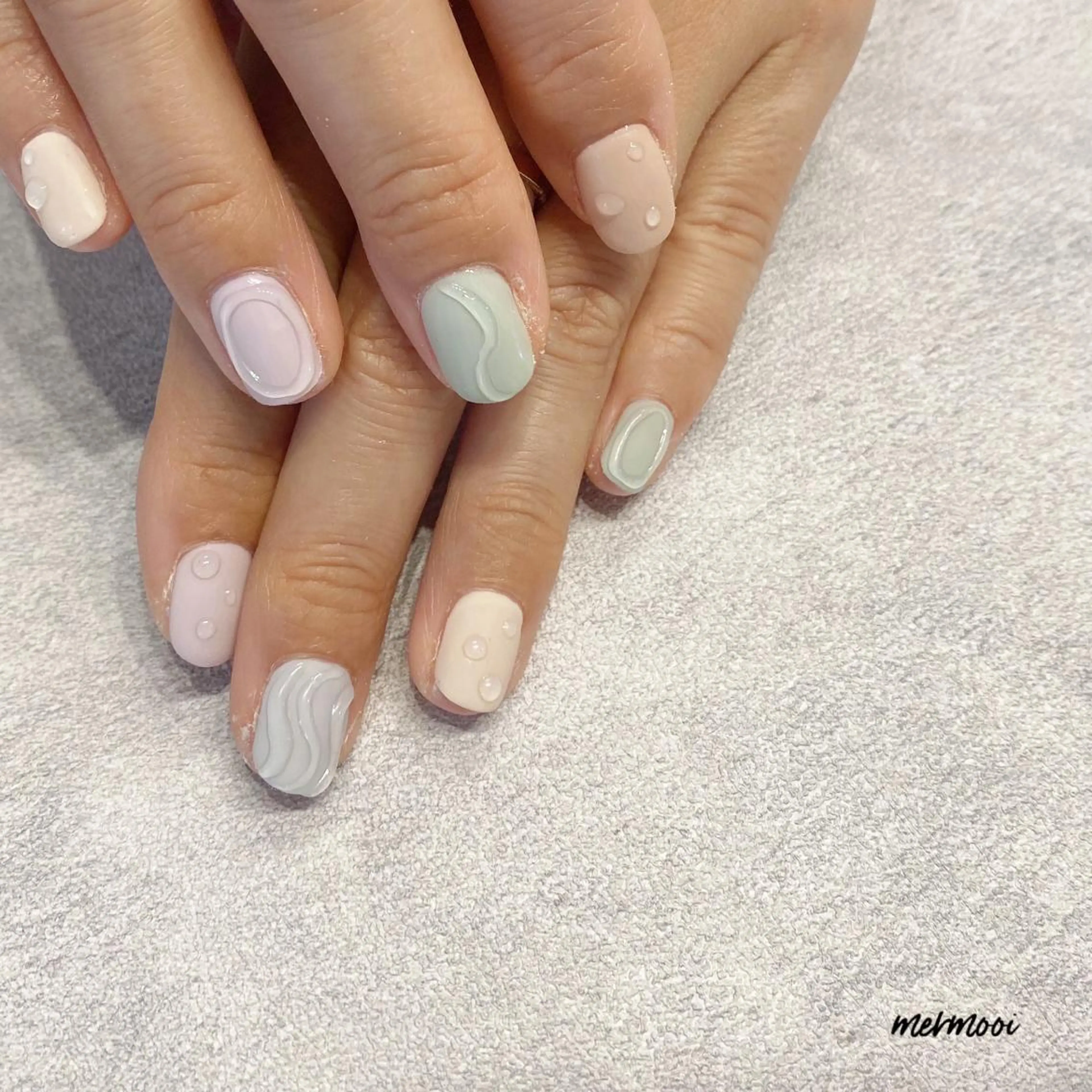 ネイル マットネイル パステルネイル スクエアネイル melumooi nailのネイルデザイン