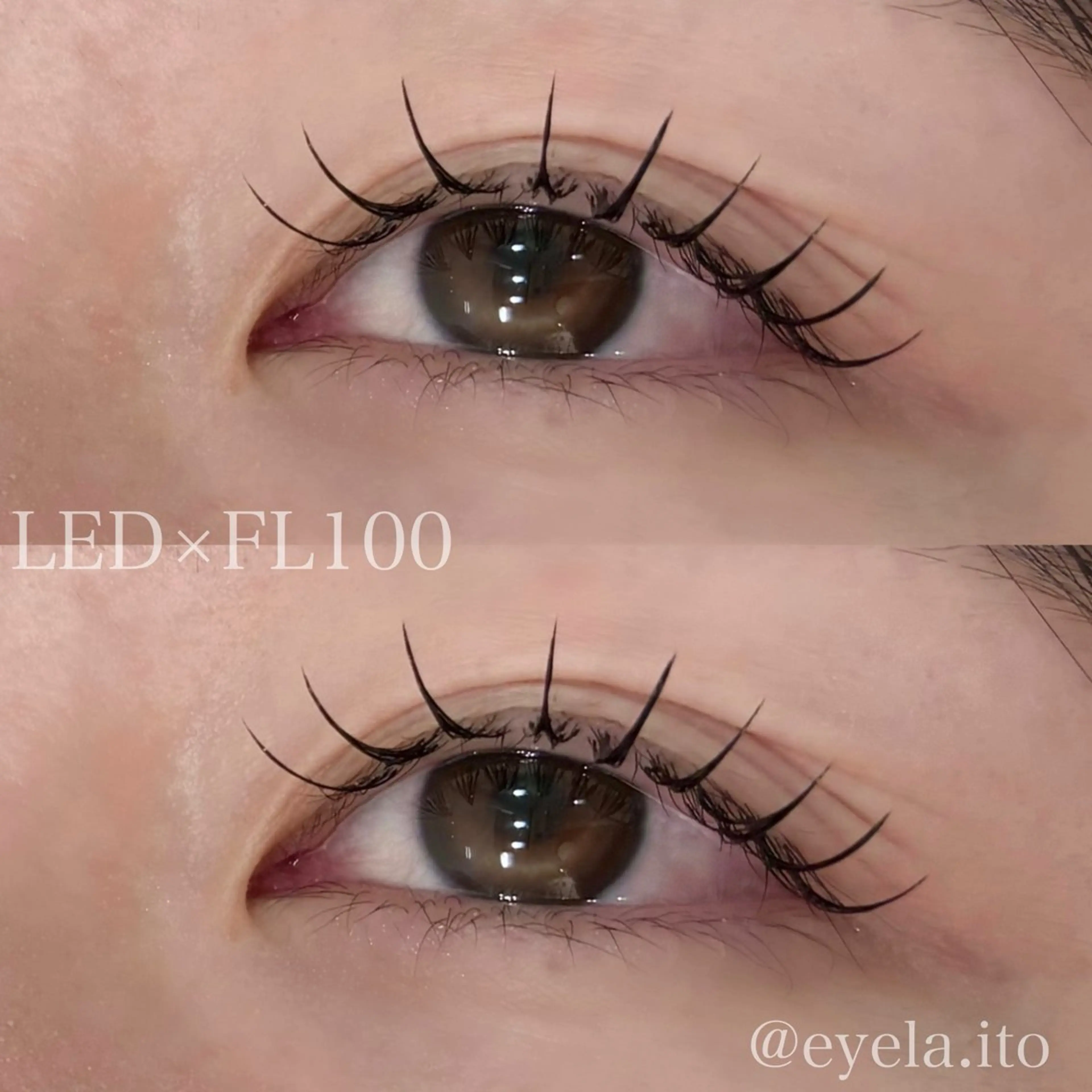 【ミニモ当日限定💗】高持続✨LEDエクステ🔮フラットラッシュ100本までつけ放題🌟ブラウンカラー変更無料◎の写真