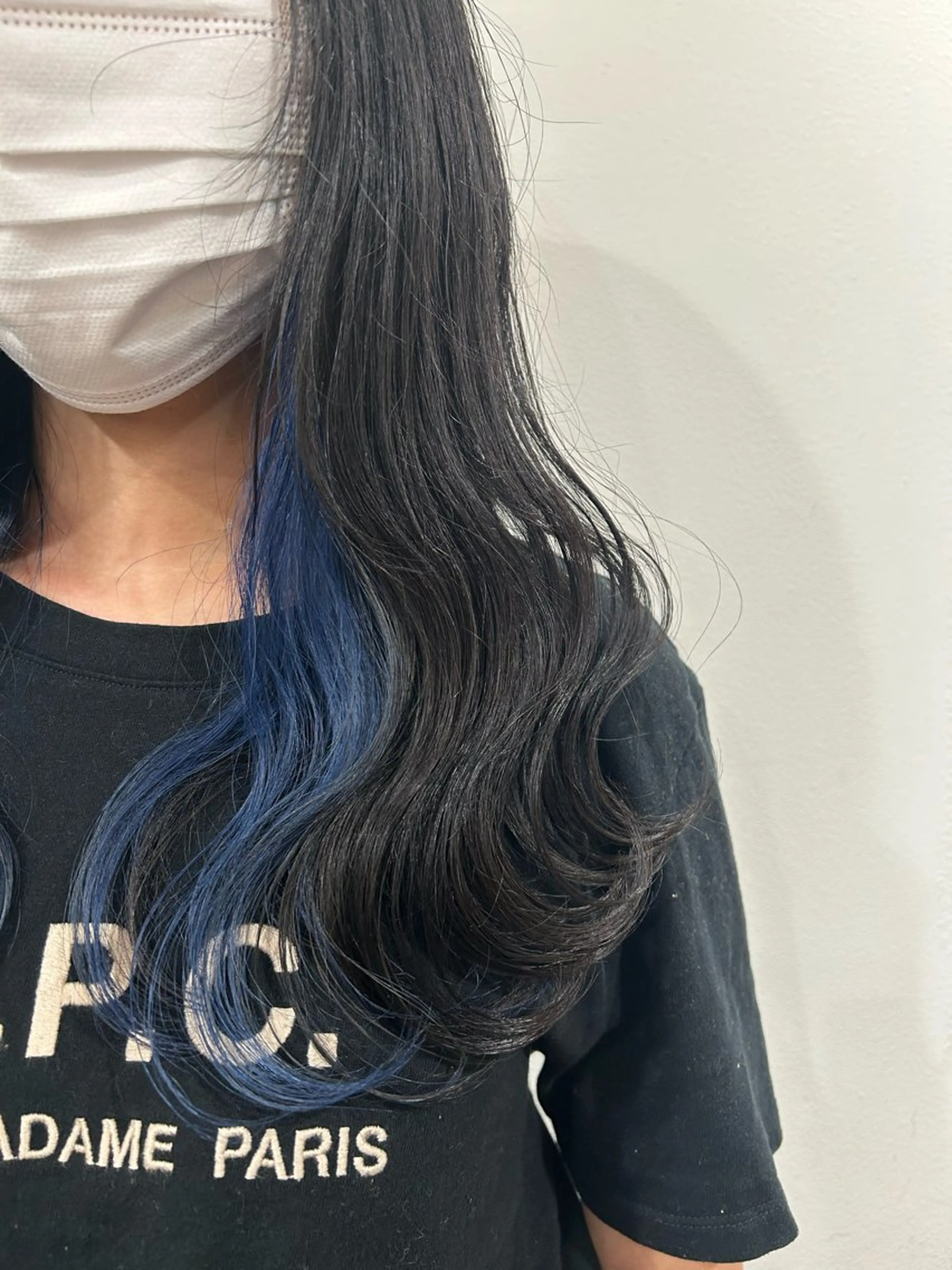 カラー 黒髪 ブルーカラー ブルーブラック ヘアカラー merc.🕊大西‎ 香瑚のヘアスタイル