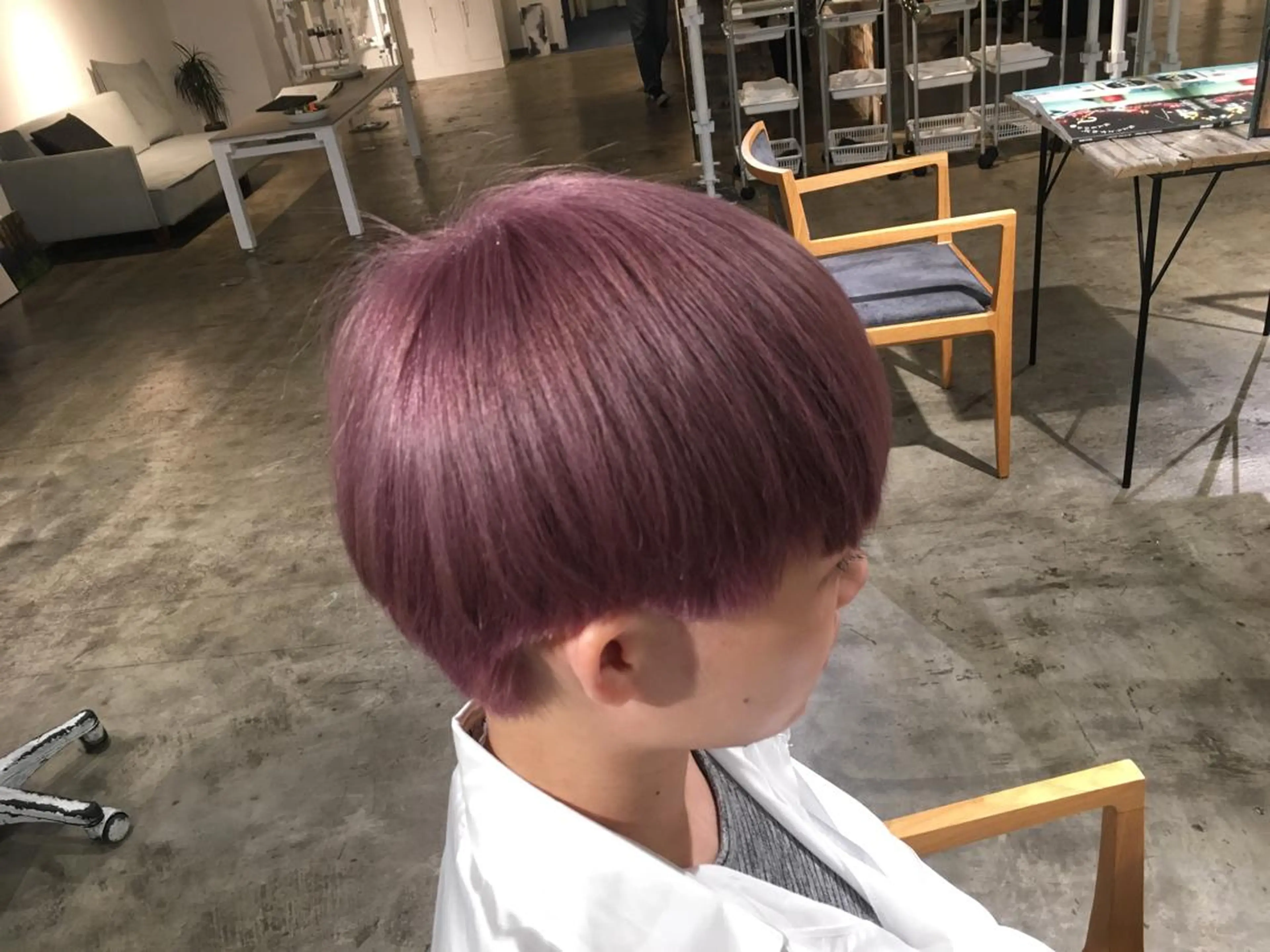 ショート カラー ピンクカラー ピンクパープル パープルカラー 【メンズ職人】 ✂️佐藤友のヘアスタイル