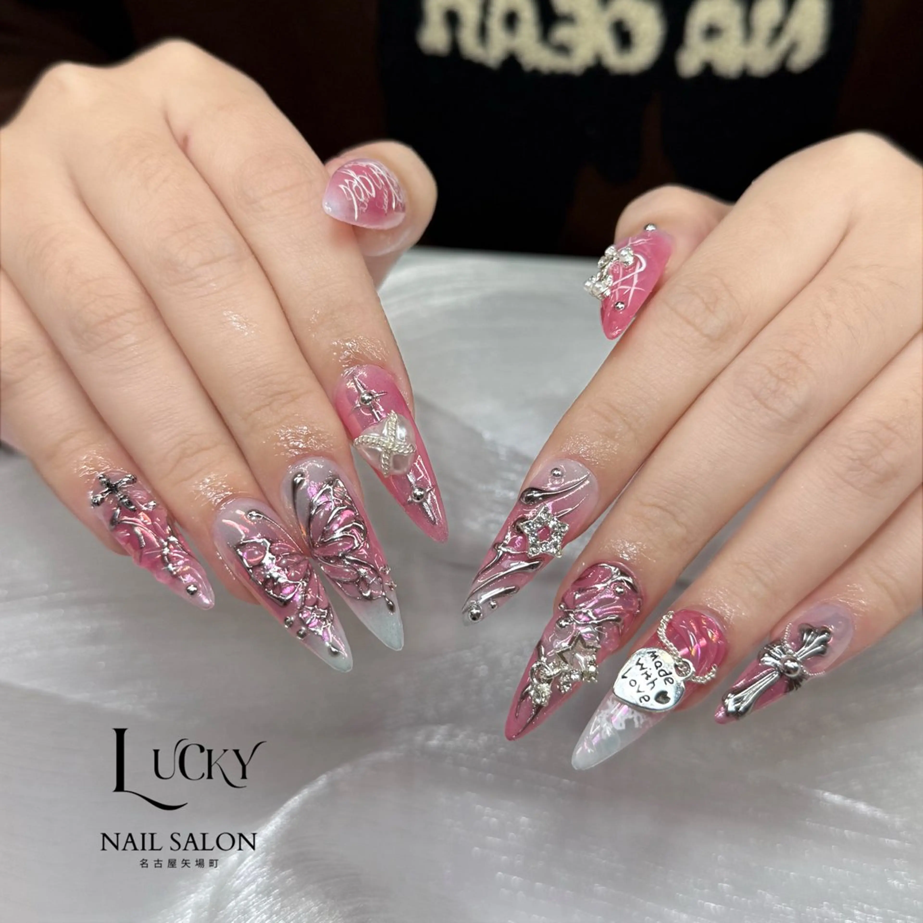 ネイル アートネイル ジェルネイル ロングネイル 持ち込み シンプルネイル ハンドネイル Lucky Nail Salon所属・Lucky Nail Salonのネイルデザイン