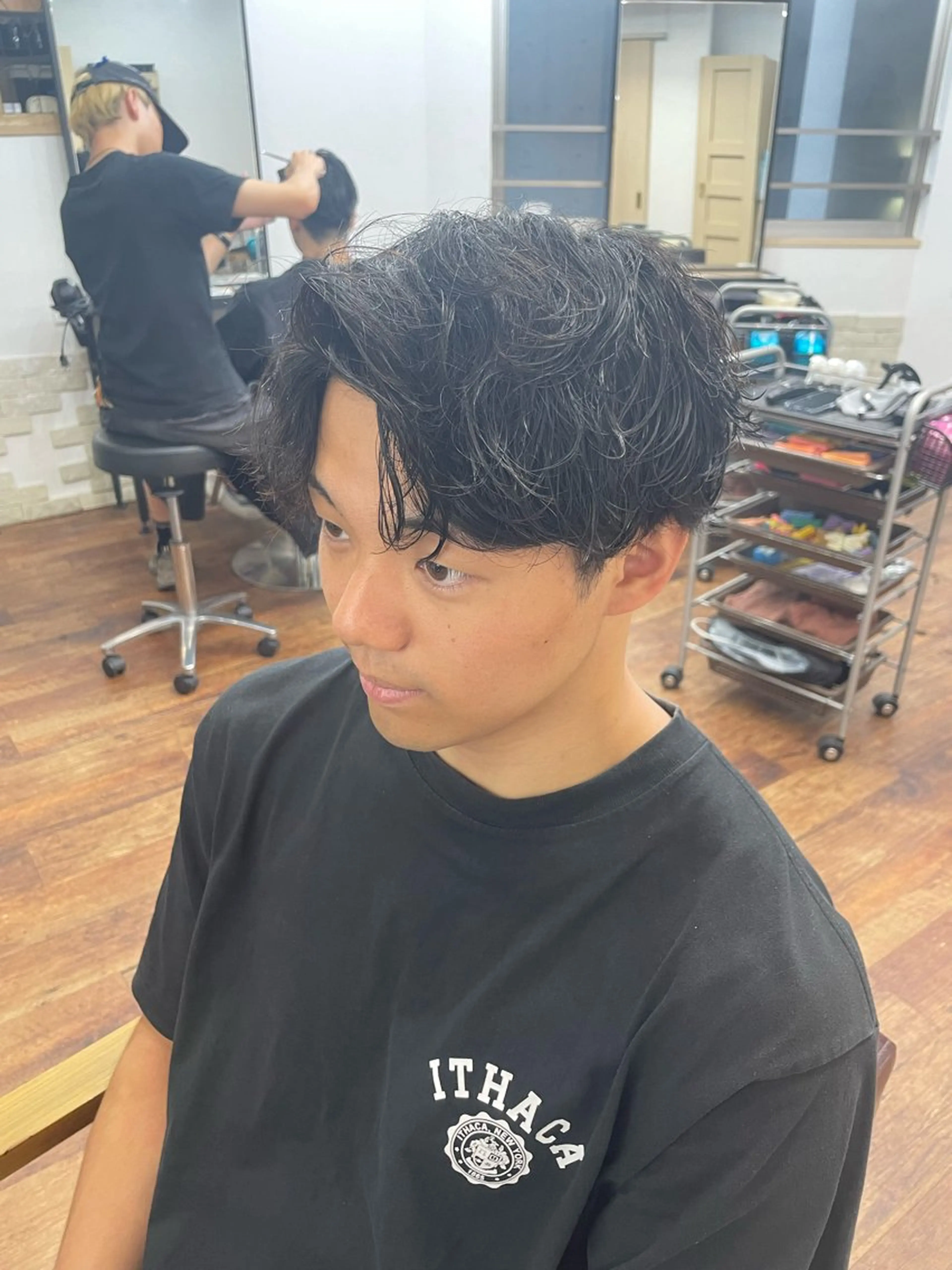 パーマ メンズ センターパート メンズパーマ RITSUKI横浜 メンズ特化😎のヘアスタイル