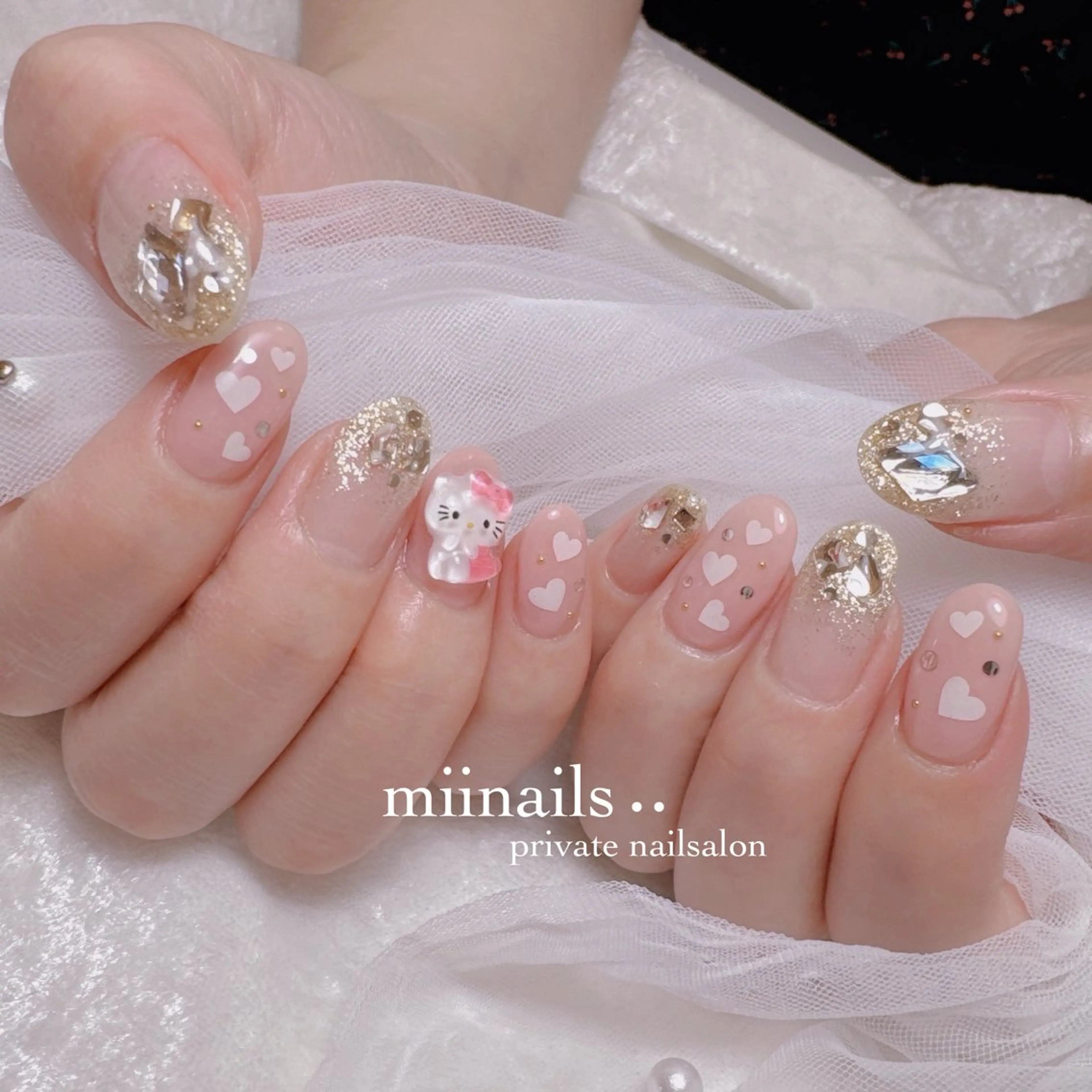 ネイル 韓国ネイル マグネットネイル ワンホンネイル ハンドネイル nailsalon miinailsのネイルデザイン