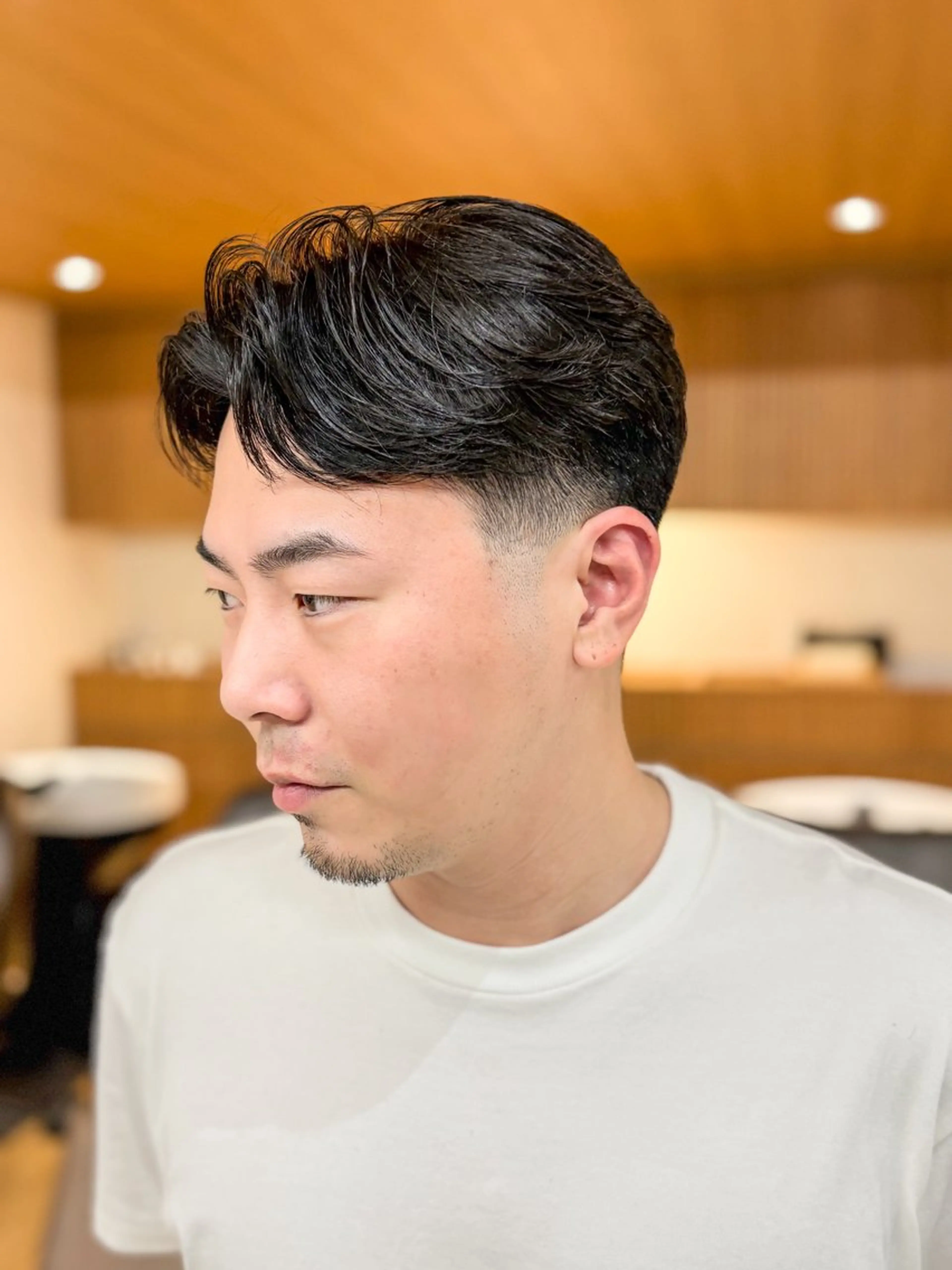 ショート パーマ メンズ オールバック フェードカット メンズショート スパイキーショート ショートヘア カット 【メンズ縮毛矯正】 FILMS  軍司のヘアスタイル