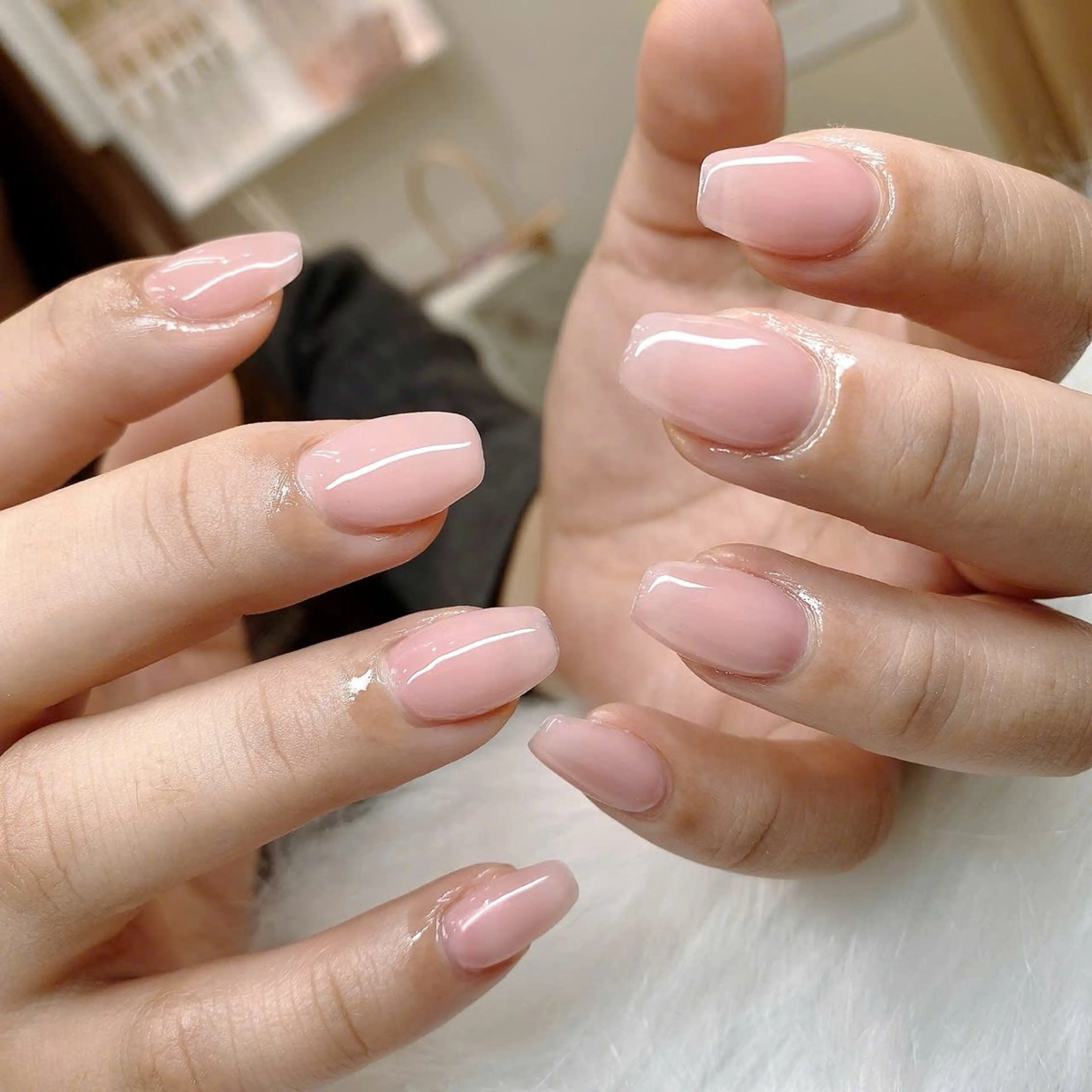 ネイル フレンチネイル ジェルネイル ガラスフレンチ 韓国ネイル マグネットネイル ハンドネイル Minette nailHuongのネイルデザイン