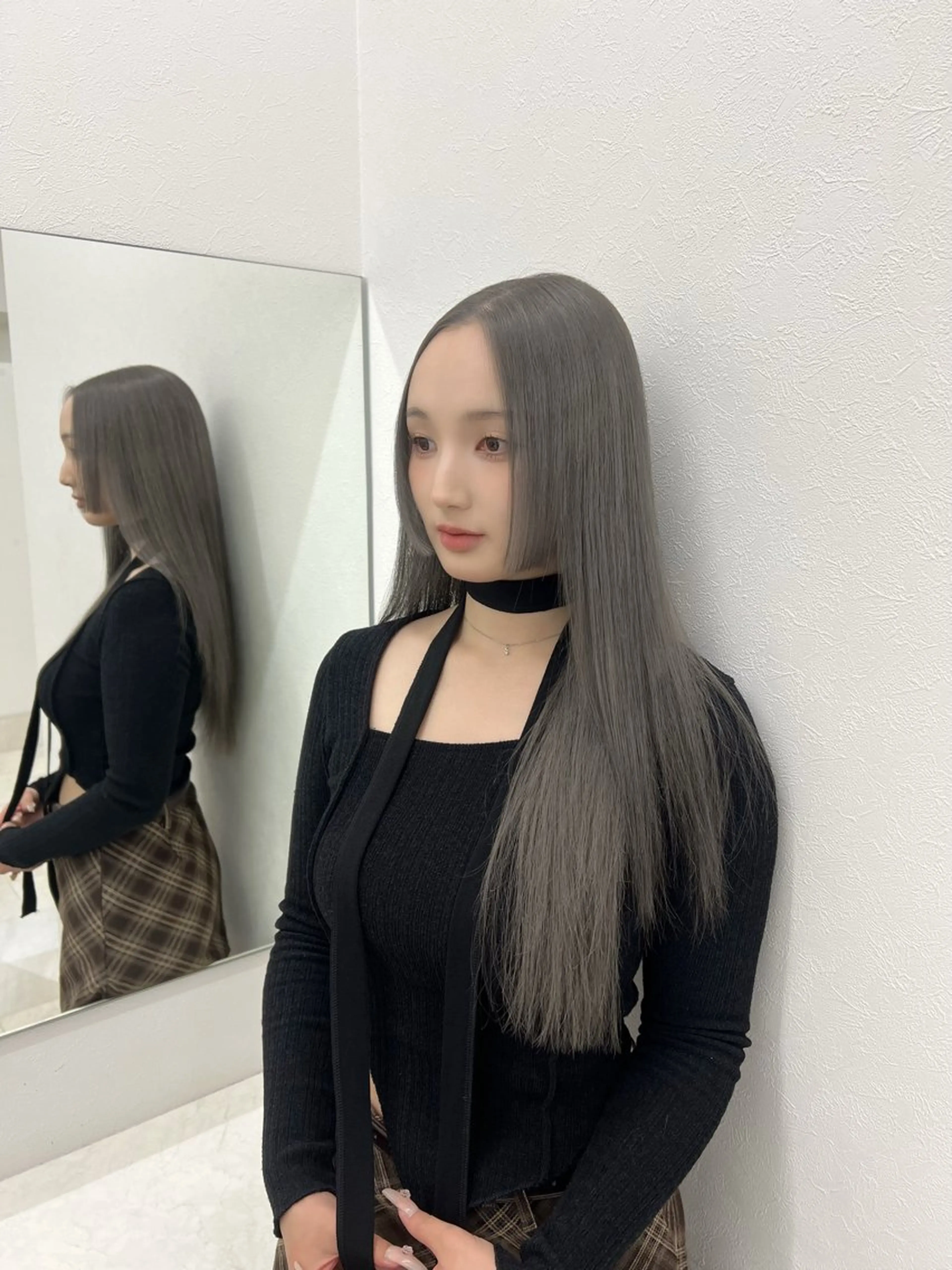 ロング リコ ハッシュカット 韓国レイヤーのヘアスタイル