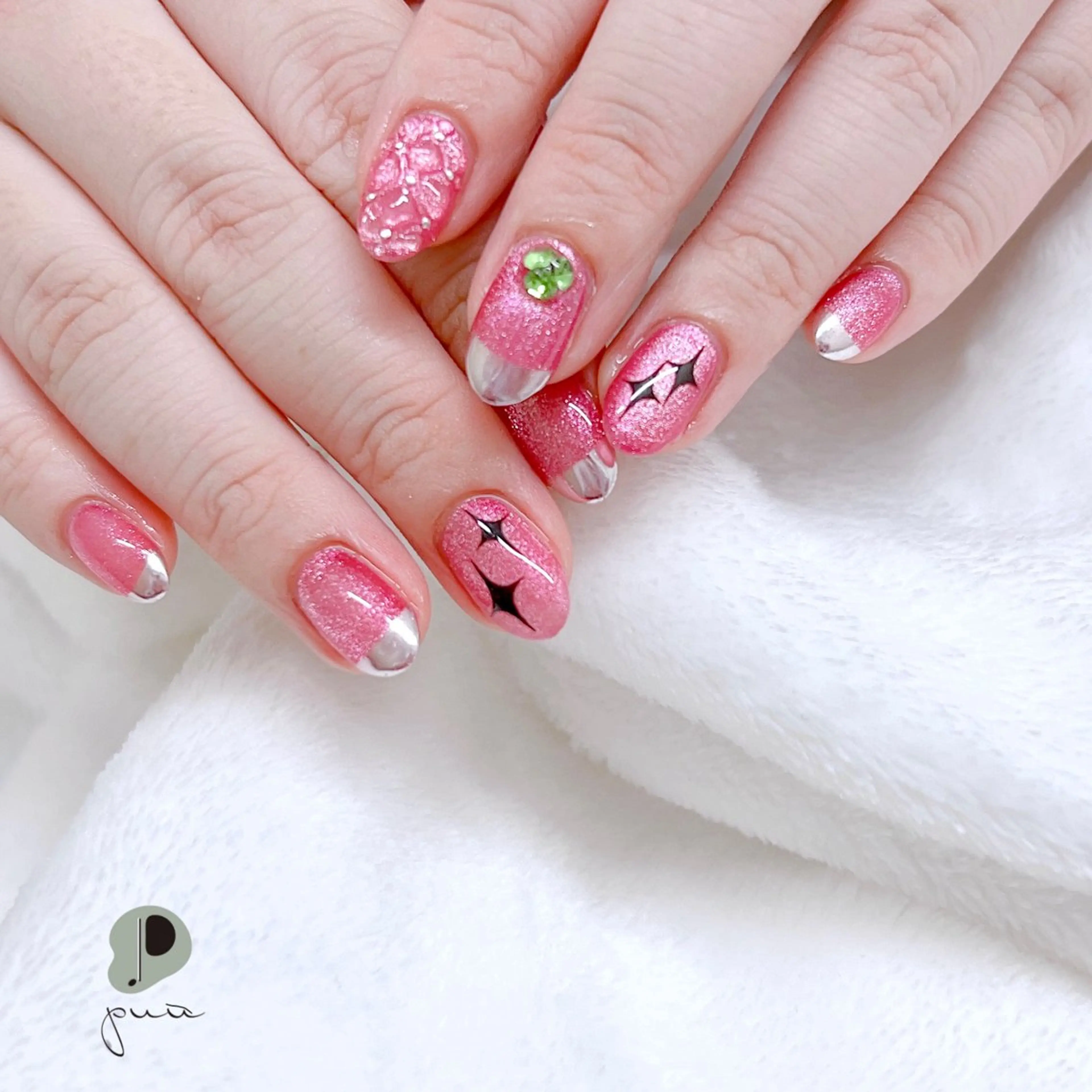 ネイル フレンチネイル ジェルネイル マグネットネイル ミラーネイル ワンカラーネイル ハンドネイル Nail salon puu kyotoのネイルデザイン