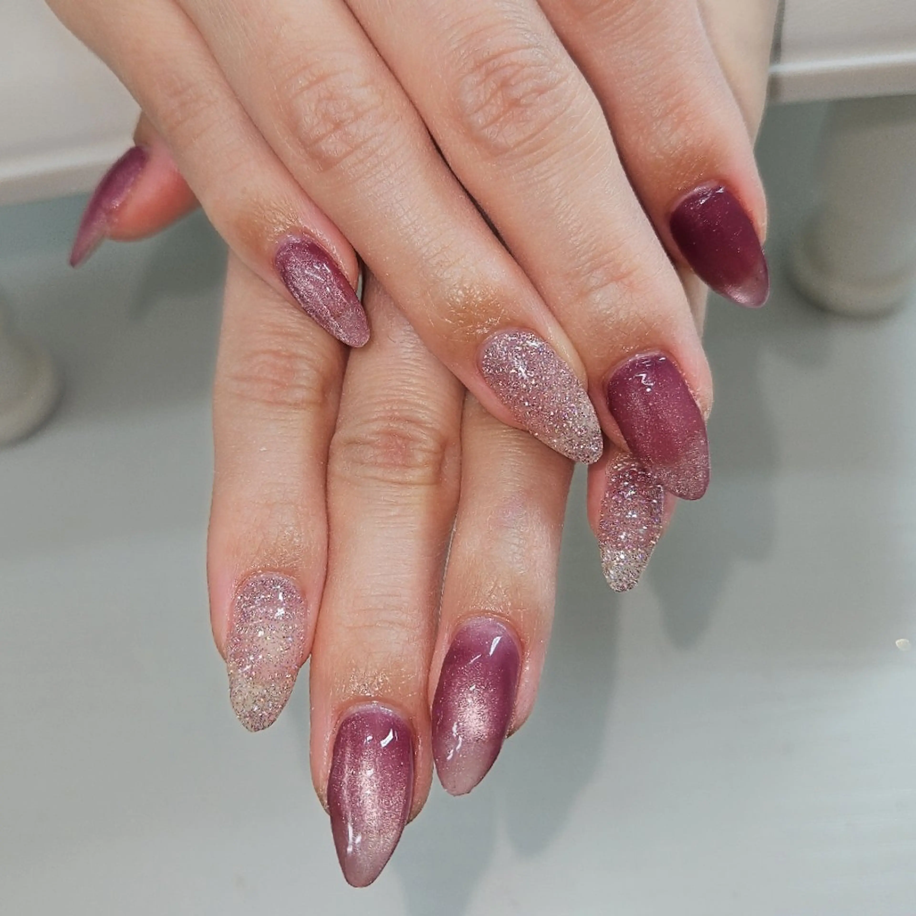 ネイル ラメ(グリッター) マグネットネイル 竹内 みやびのネイルデザイン