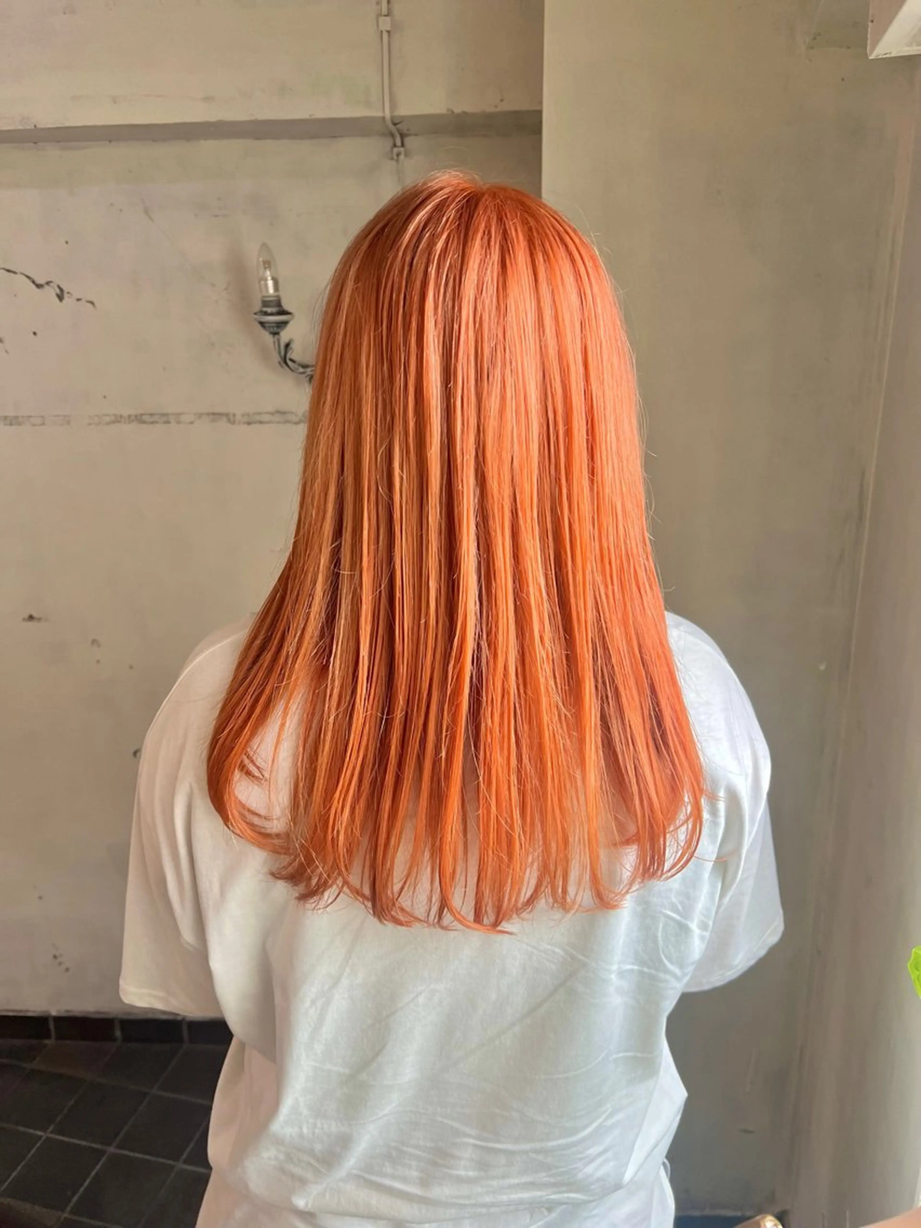 ミディアム カラー オレンジ ヘアカラー トリートメント 暖色カラー/ブリーチ /かしむらゆうかのヘアスタイル