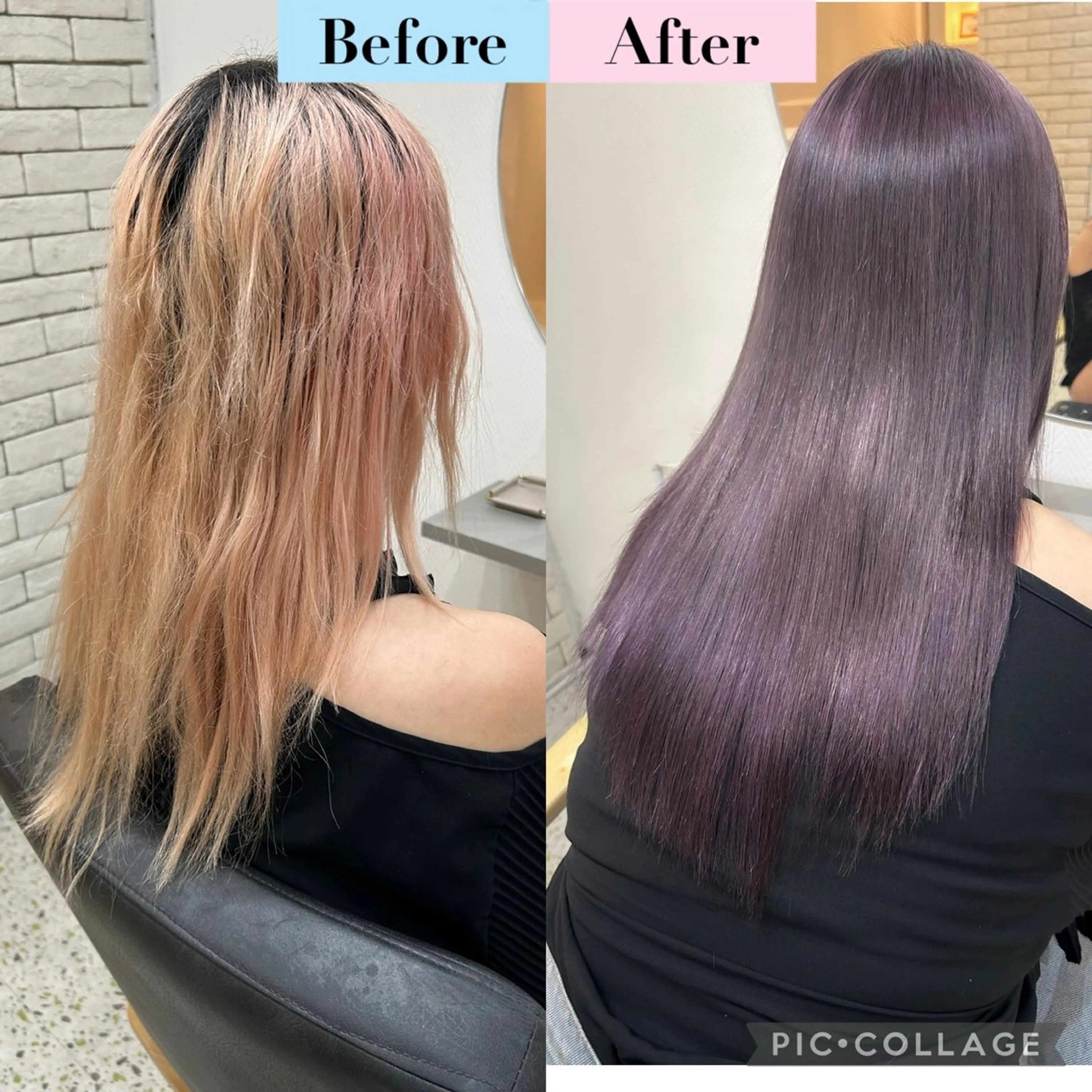 ロング カラー ブリーチ パープルカラー シルバー 🧣艶カラー・ヘア セット Chie🧸のヘアスタイル