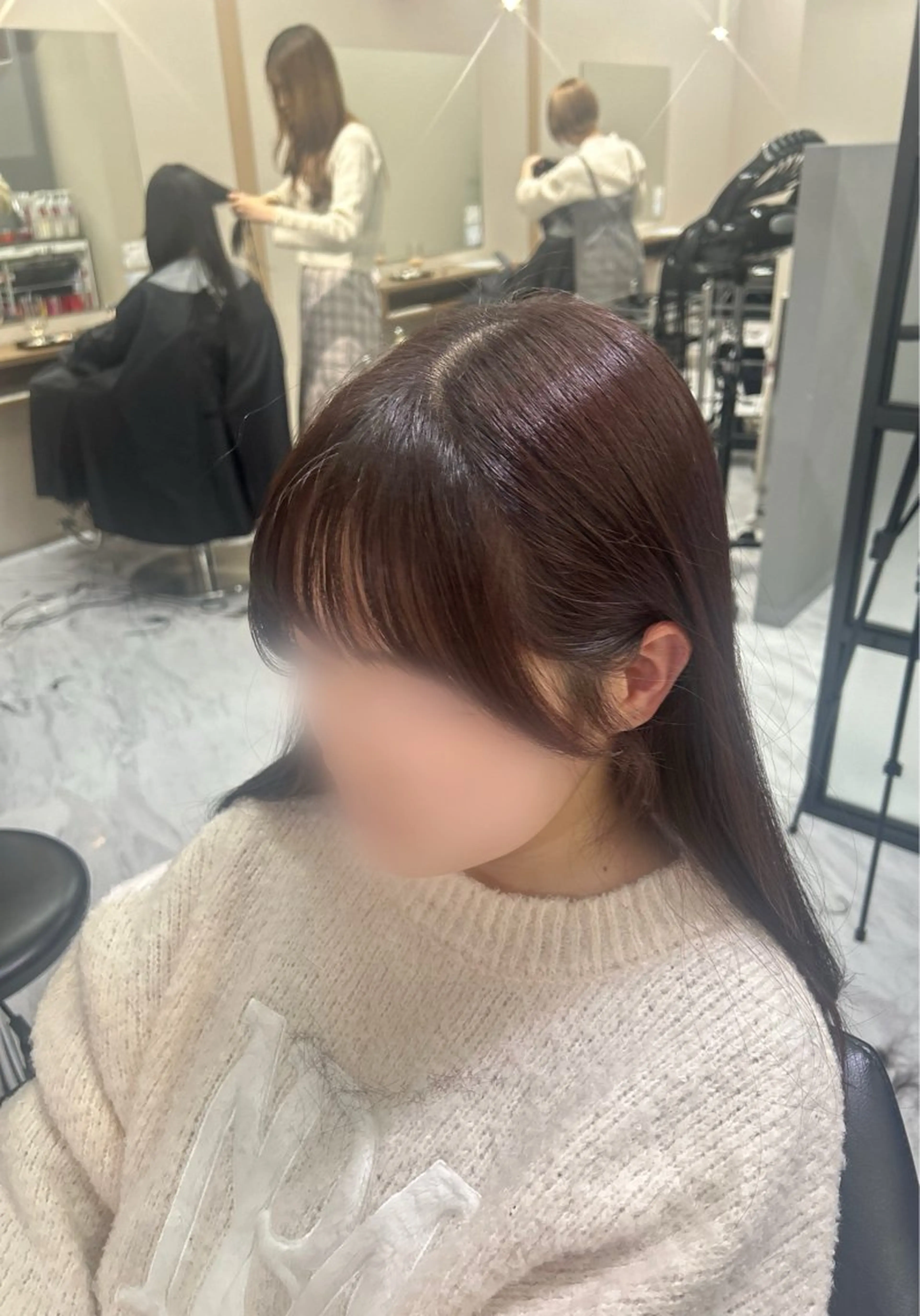 ミディアム カラー 顔周りカット カット ヘアカラー 佐藤里菜🎀 /モデル募集してますのヘアスタイル