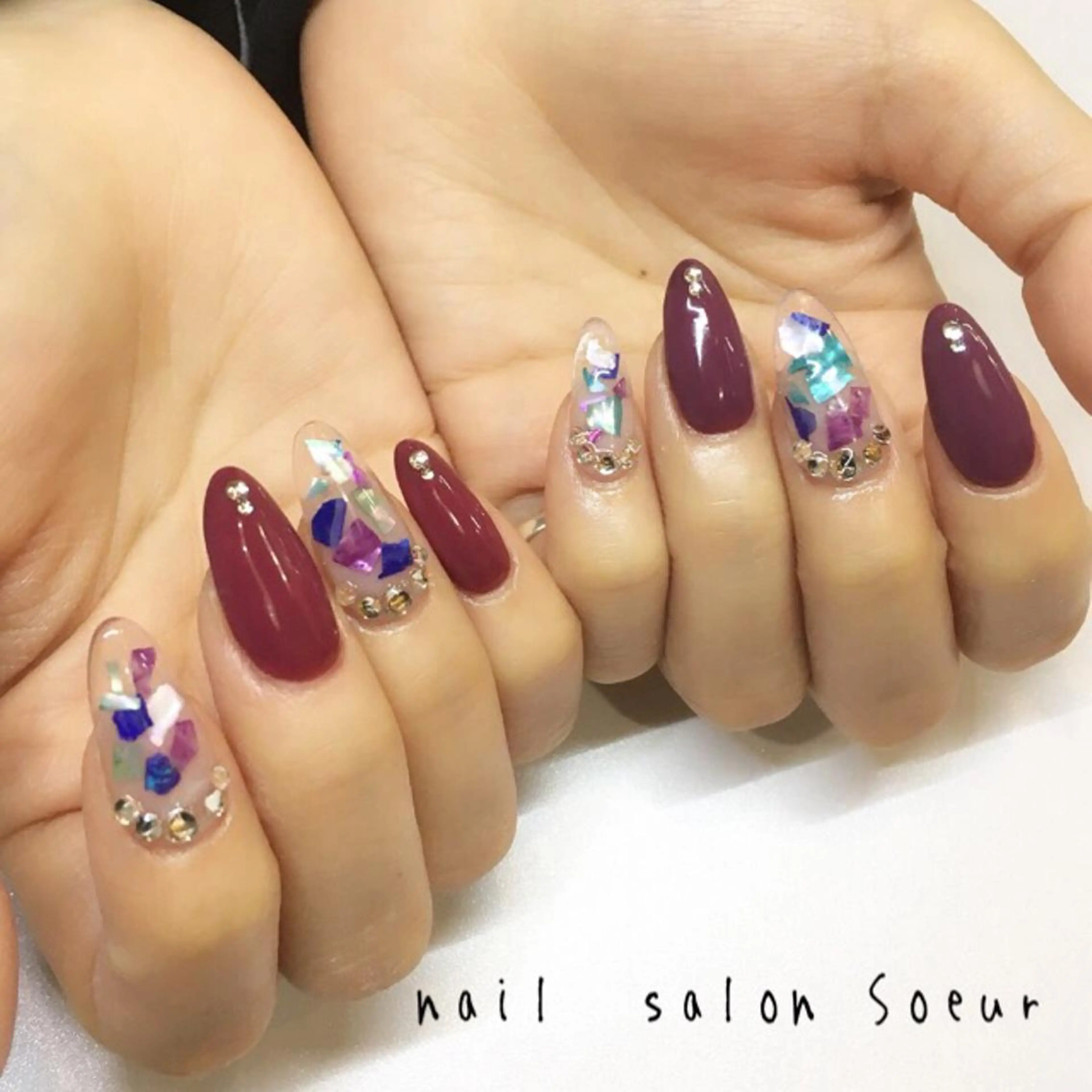 ネイル 持ち込み ワンカラーネイル スカルプネイル ハンドネイル nail salon Soeurのネイルデザイン