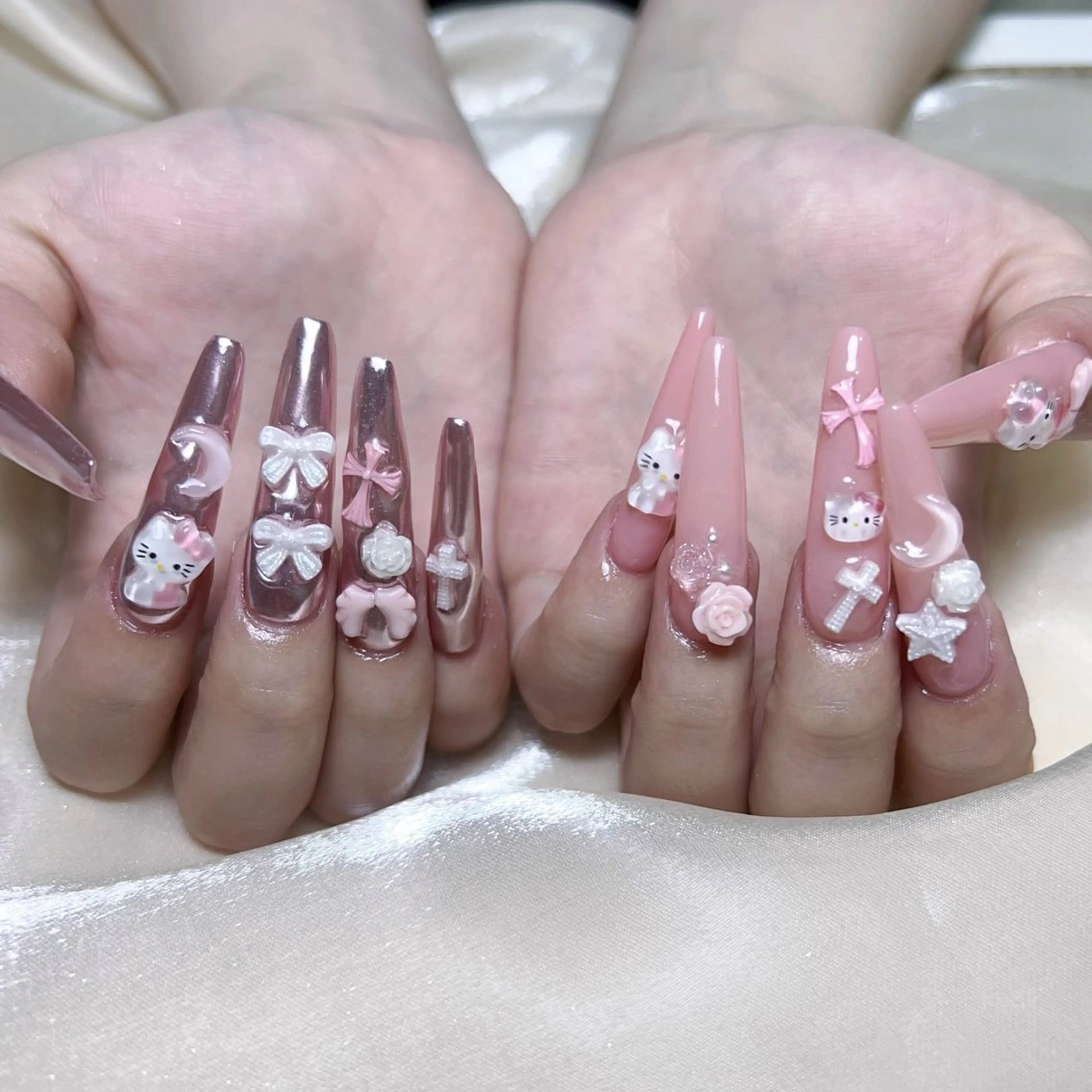 メンズ ネイル メンズ韓国風 アートネイル オーロラネイル ガーリー キラキラネイル ハンドネイル Nail salon 木にいるのネイルデザイン