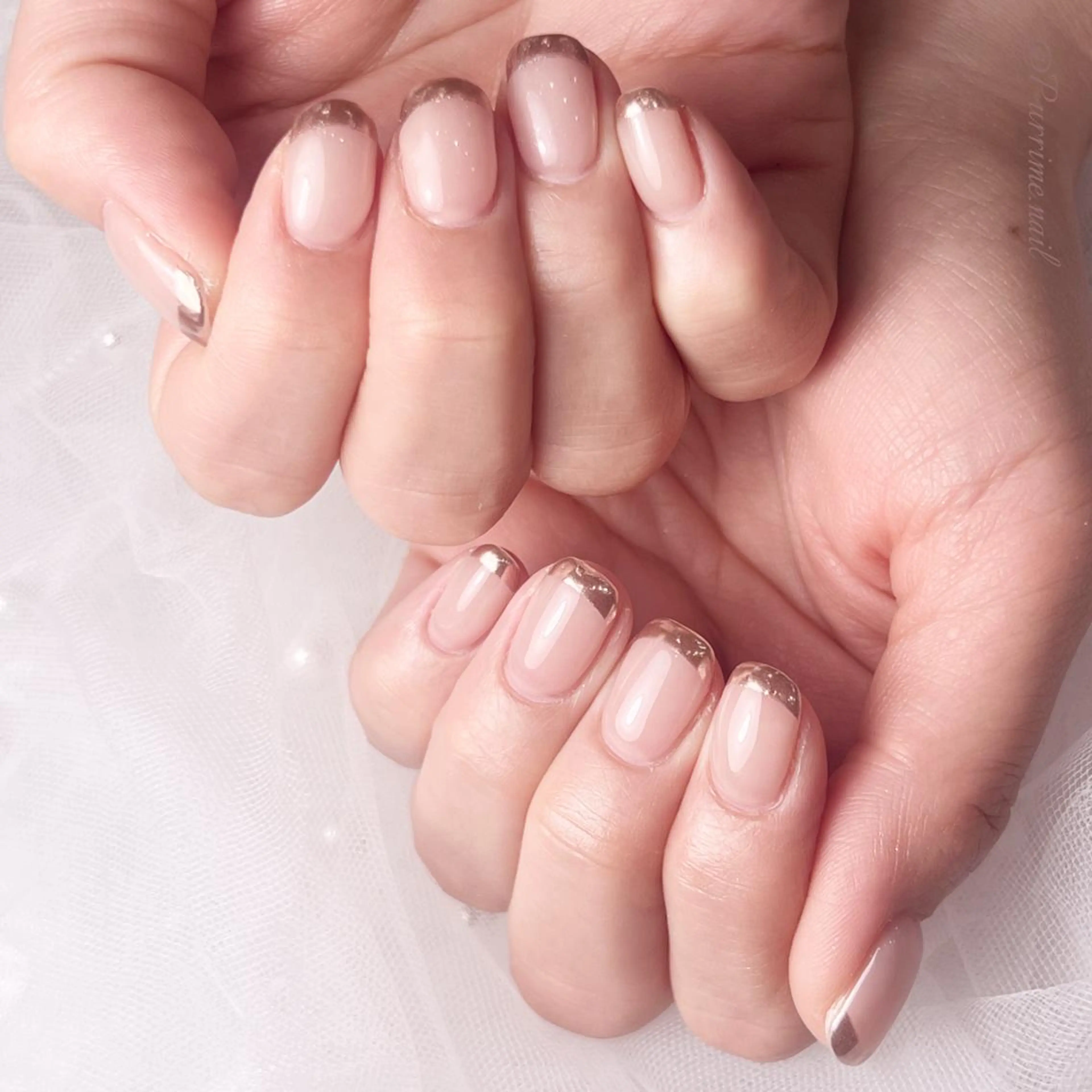 ネイル フレンチネイル ミラーネイル ハンドネイル Purrime Nail高円寺のネイルデザイン