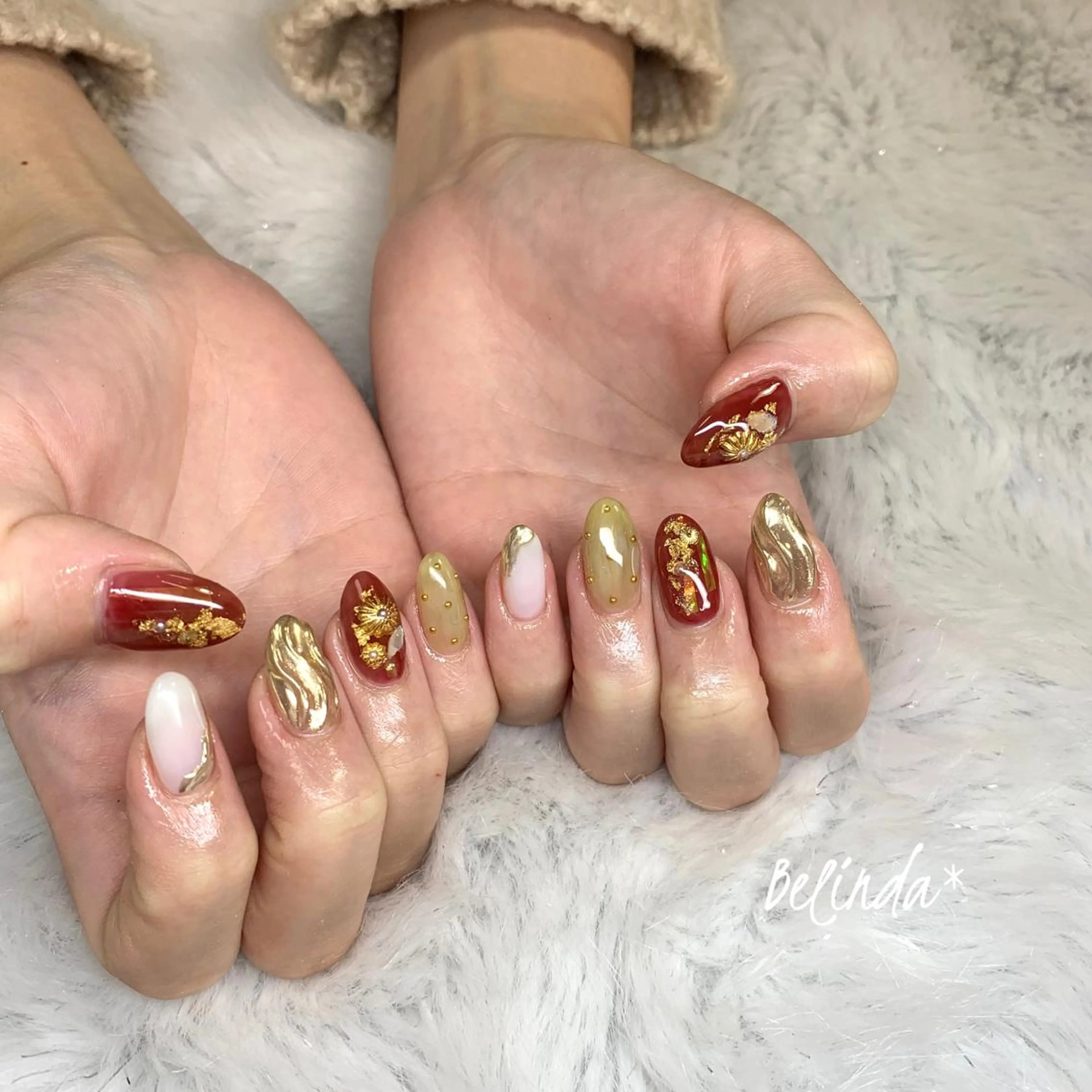 ネイル 成人式 Belinda Nailのネイルデザイン