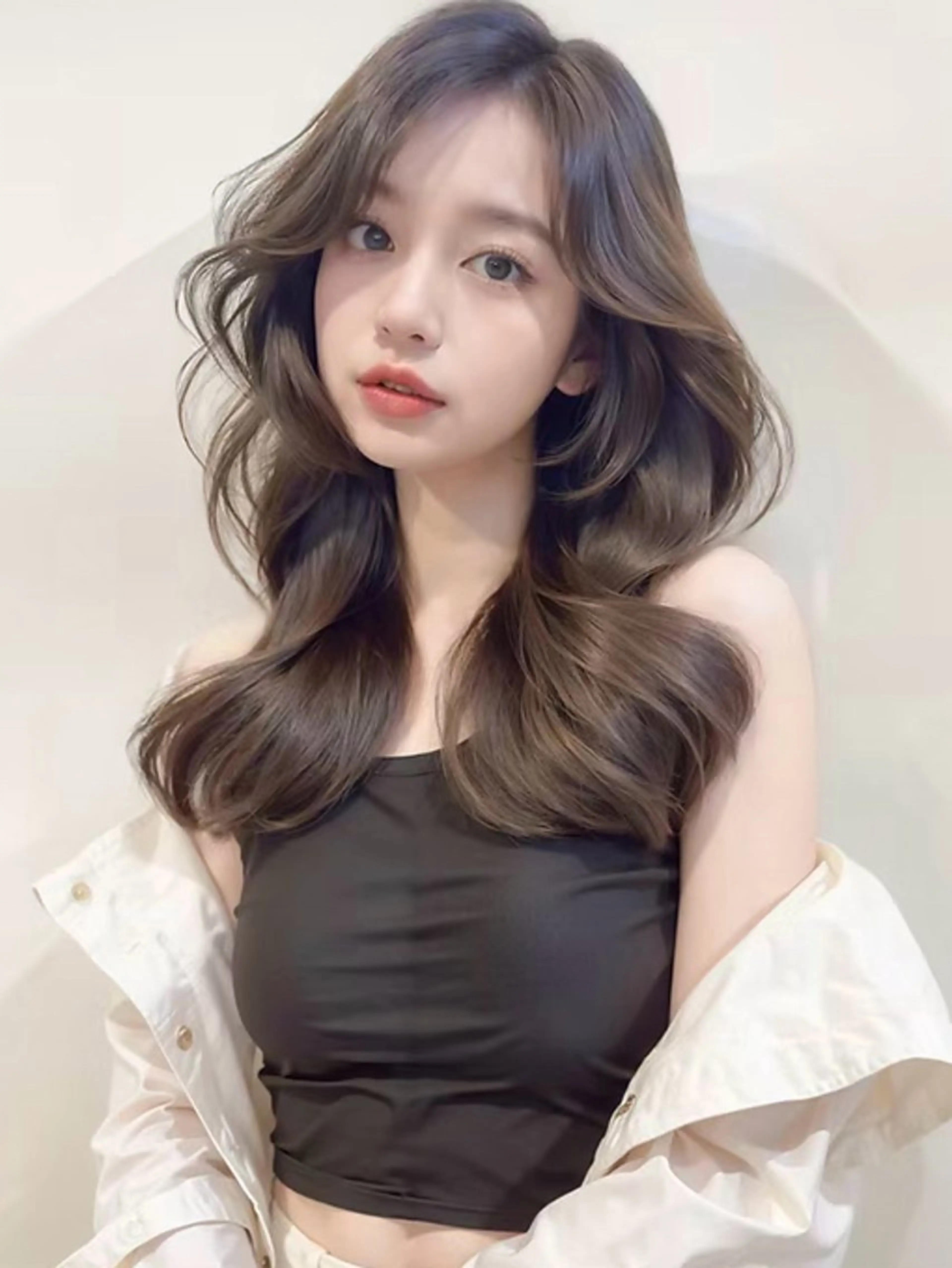 セミロング 韓国レイヤーカット KOUKIのヘアスタイル