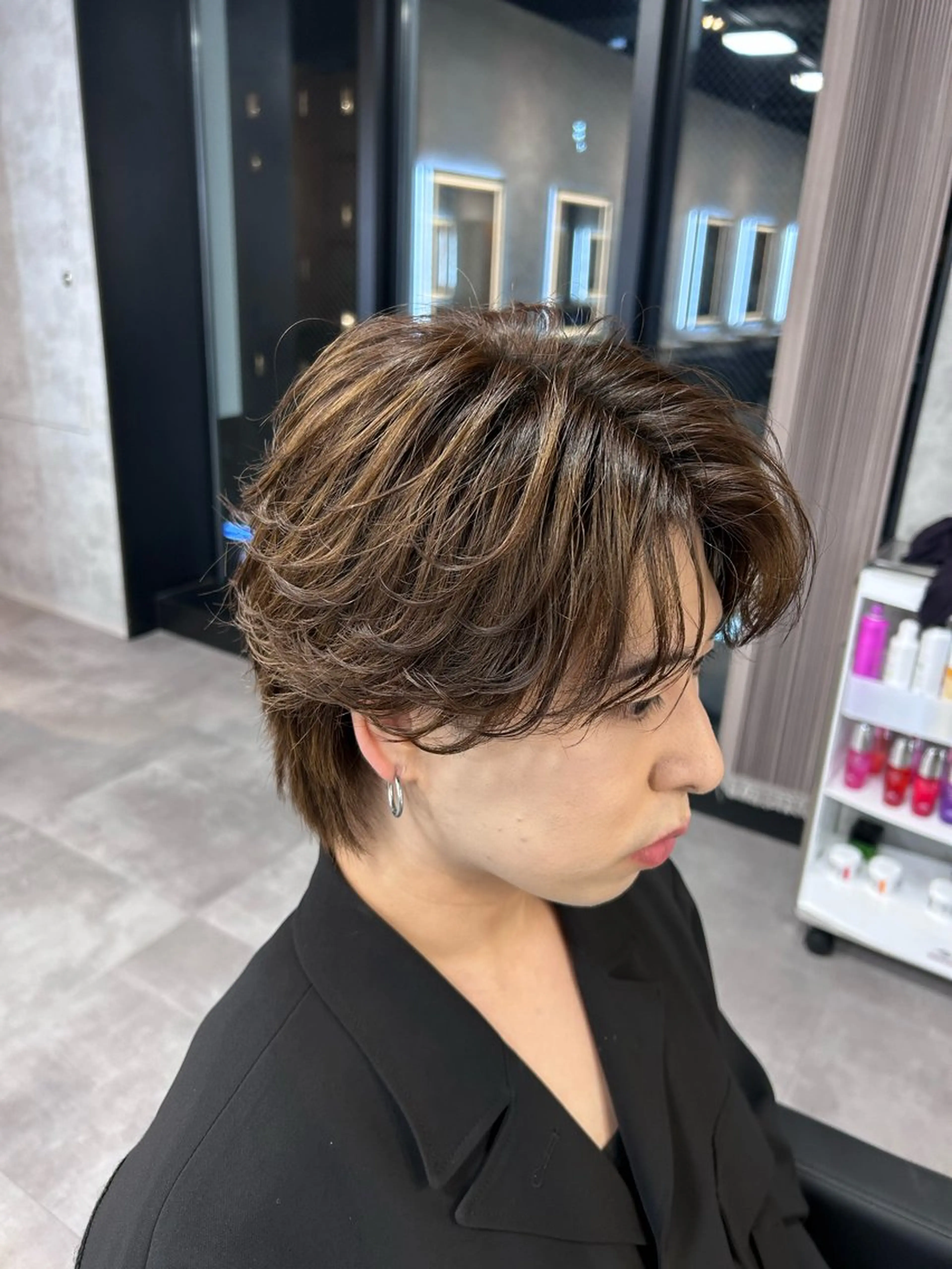 ショート カラー パーマ メンズ フェザーパーマ メンズパーマ ヘアカラー メンズ特化 👑YUTAのヘアスタイル