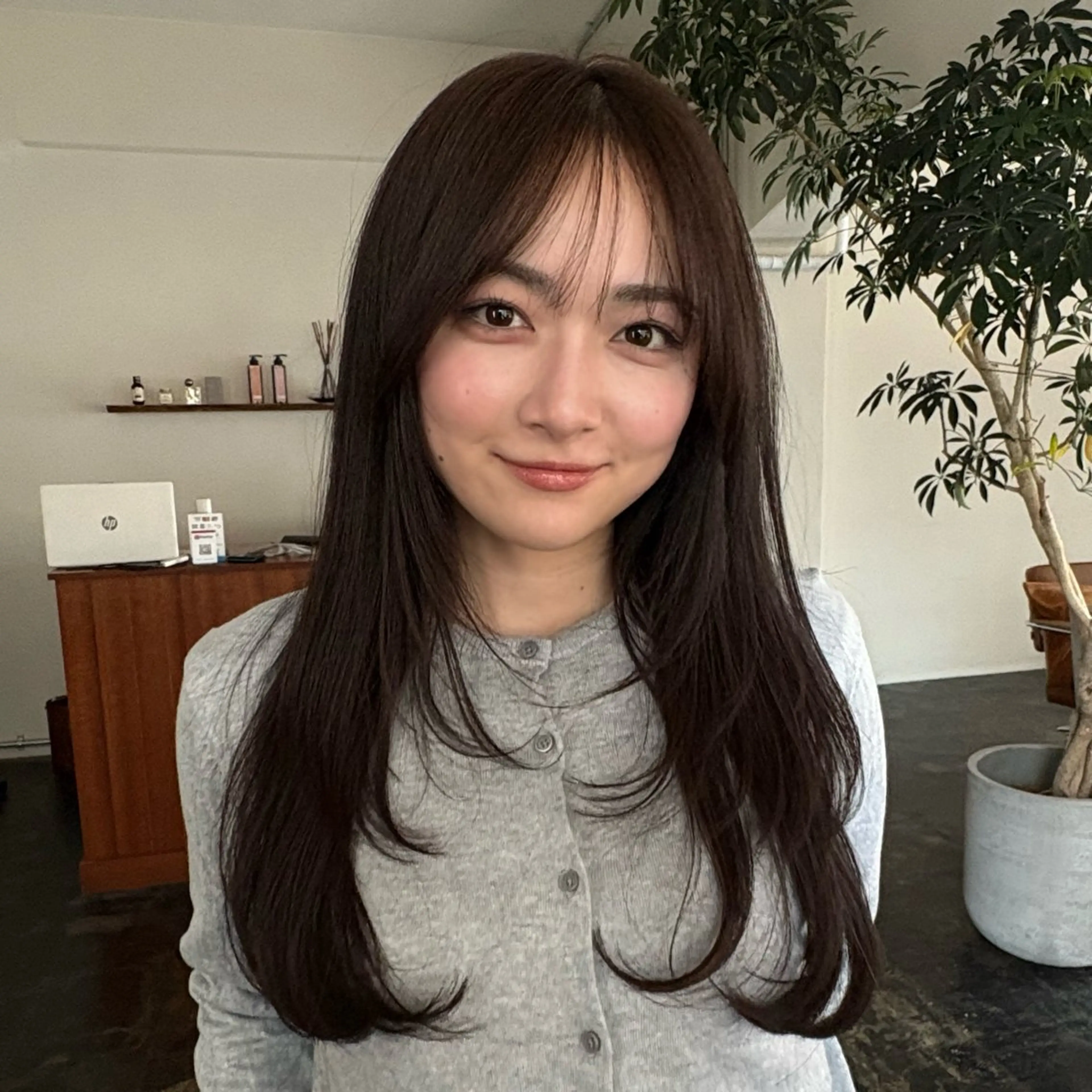 セミロング カット ヘアカラー トリートメント 透明感カラー/顔周り カット/ののか💞のヘアスタイル