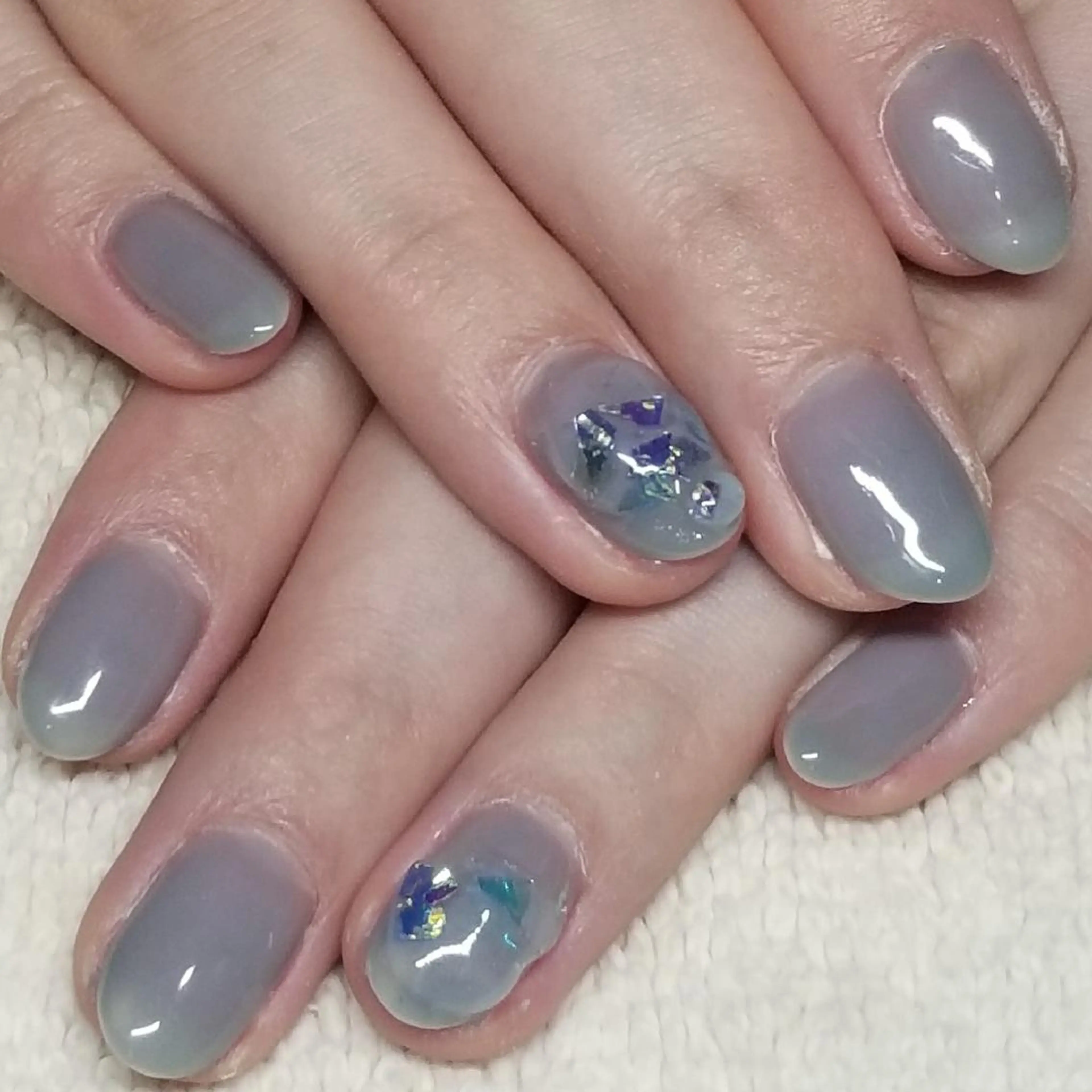 ネイル ブルー クリアネイル ハンドネイル よしだ ひろきのネイルデザイン