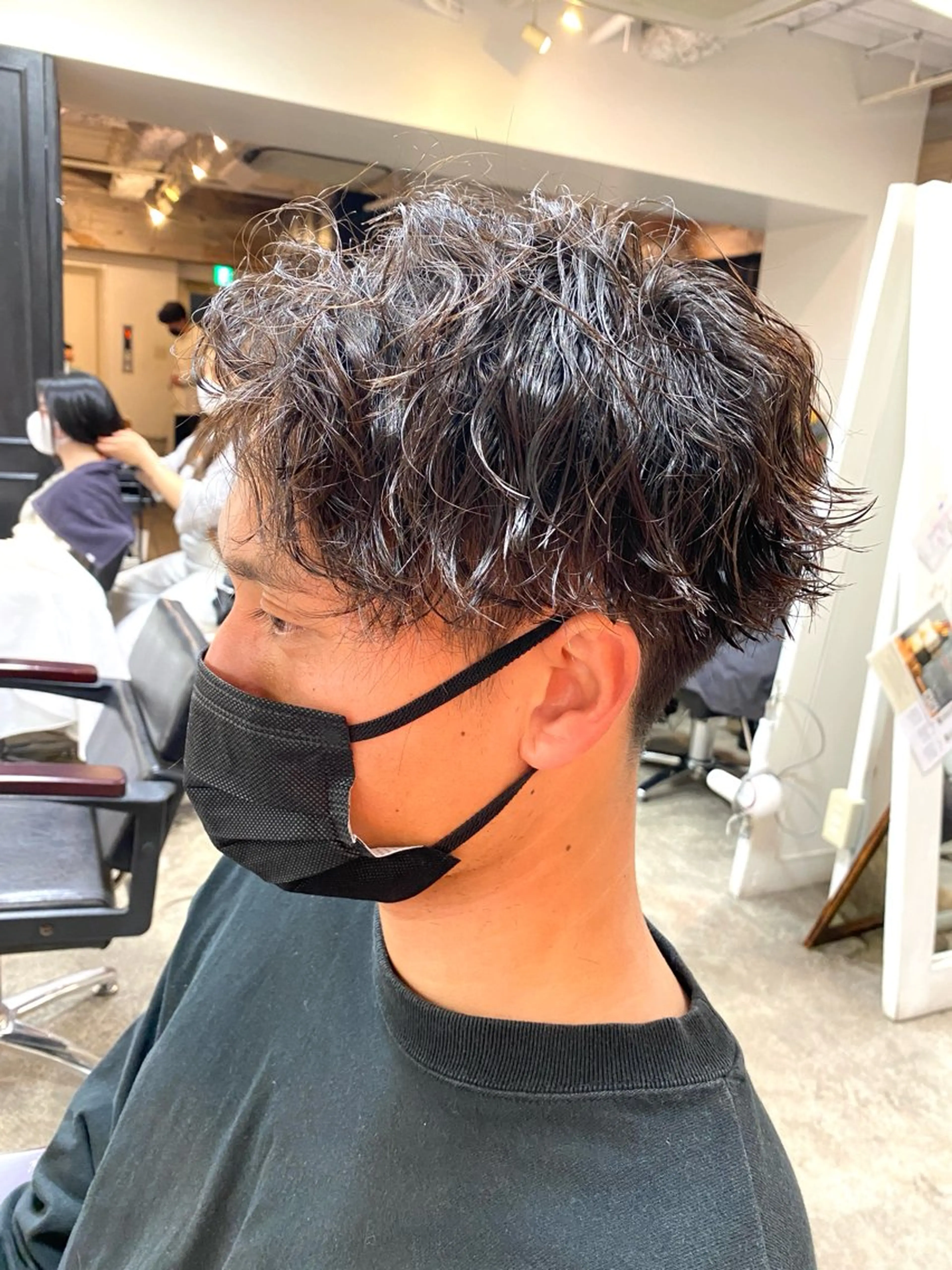 パーマ メンズ カット パーマ トリートメント ボブ/レイヤー/透明 感カラー/Dai🌿のヘアスタイル