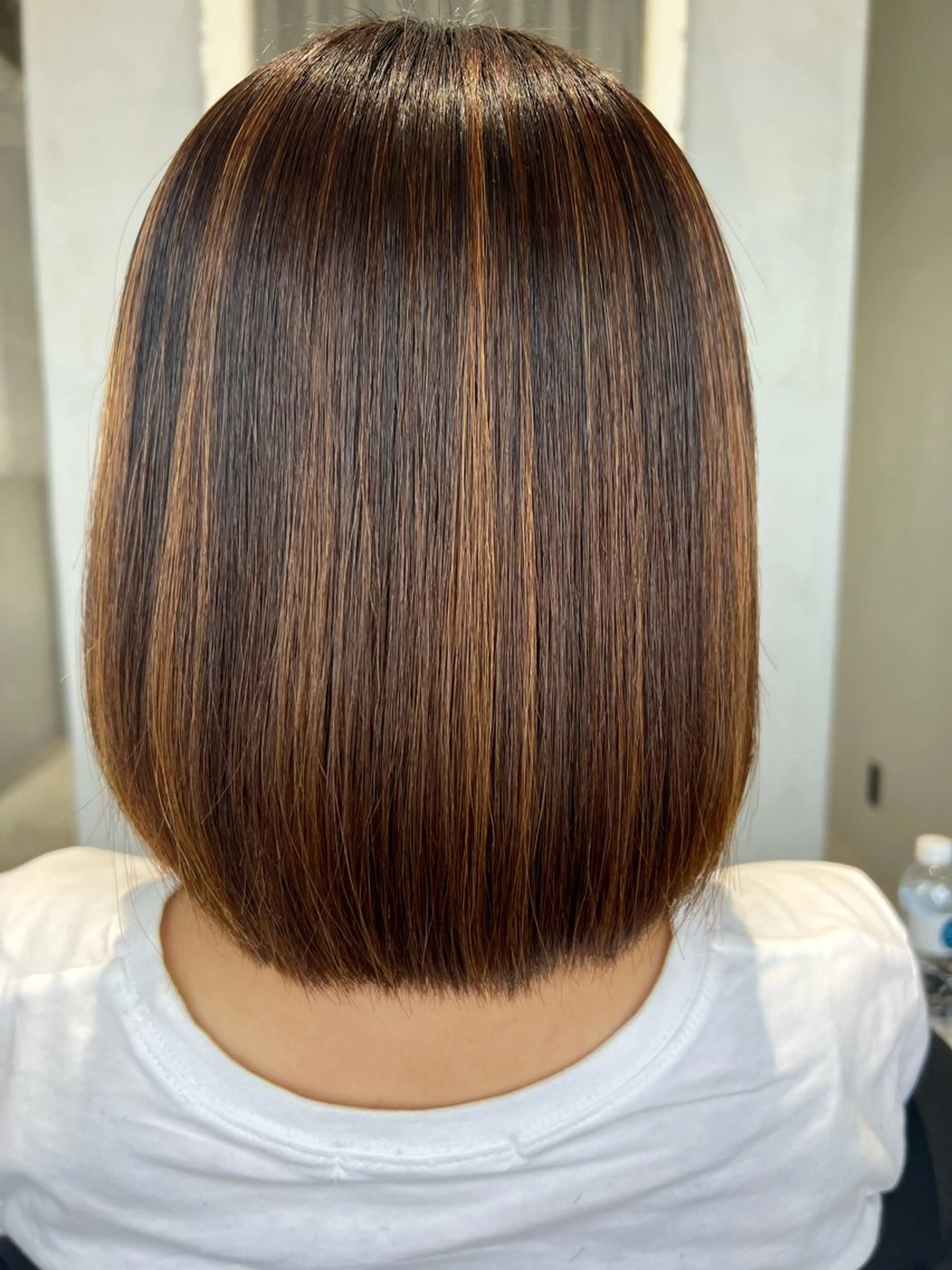 ショート ボブ ハイライト 縮毛矯正 丸山 寛のヘアスタイル