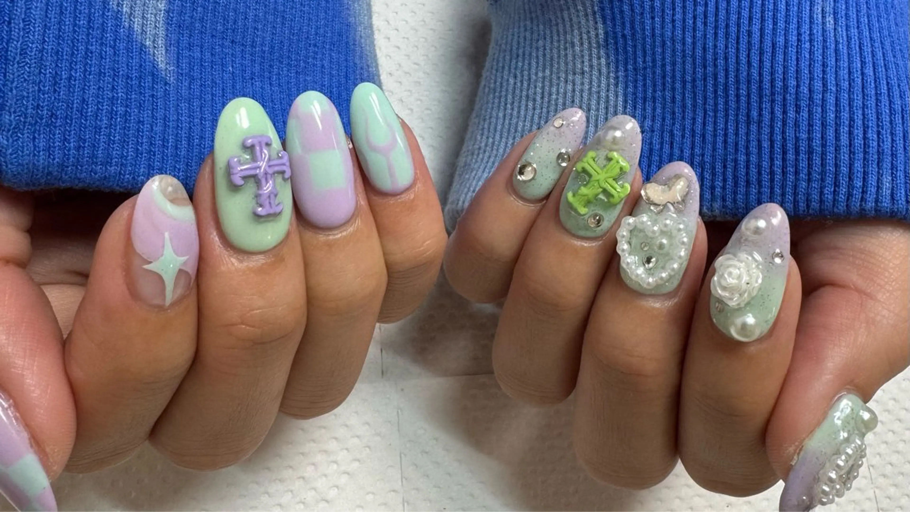 ネイル フラッシュネイル 韓国ネイル ラメ(グリッター) ラメグラデーション マグネットネイル ハンドネイル MH_ Nailのネイルデザイン