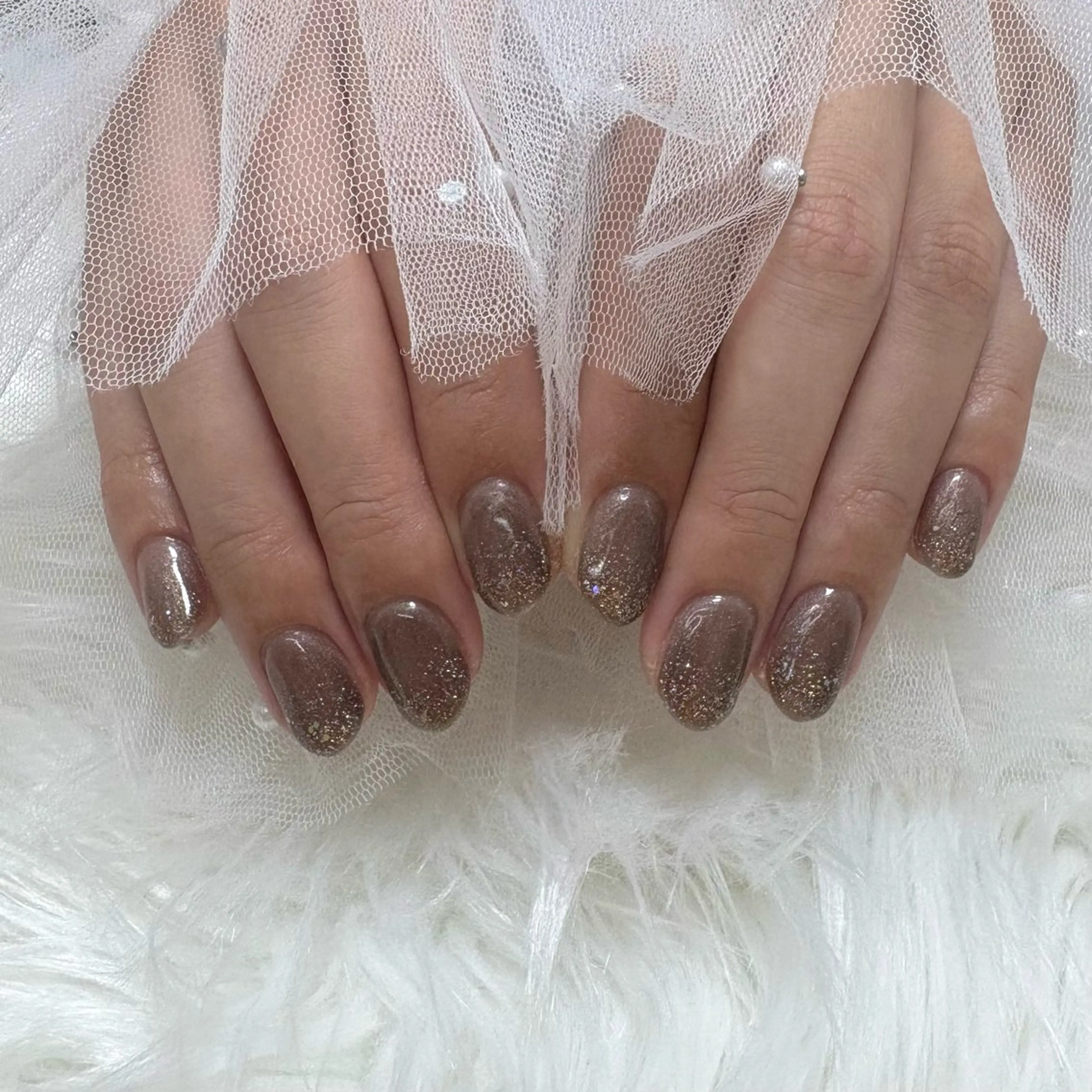 ネイル グラデーション ラメ(グリッター) ラメグラデーション マグネットネイル ハンドネイル SHINE nail salonのネイルデザイン