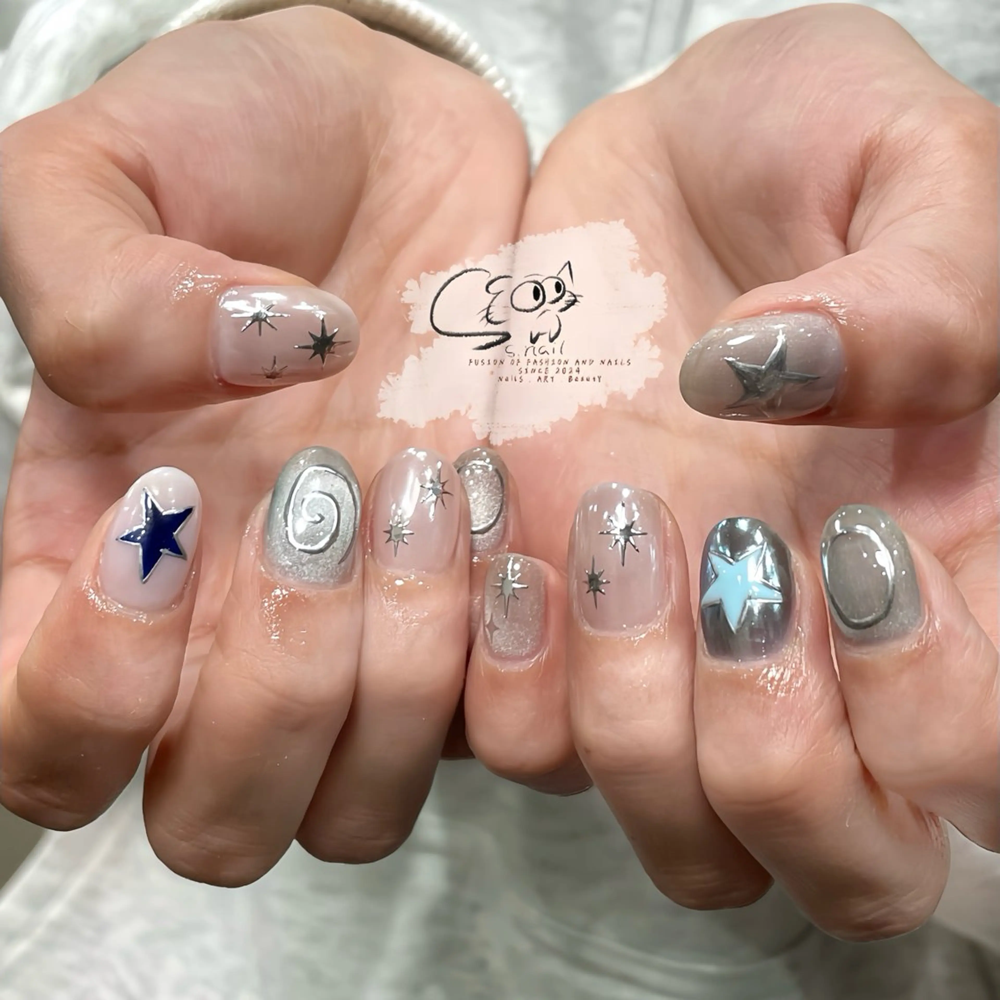 ネイル チークネイル フレンチネイル グラデーション マグネットネイル ワンカラーネイル S.nail _のネイルデザイン