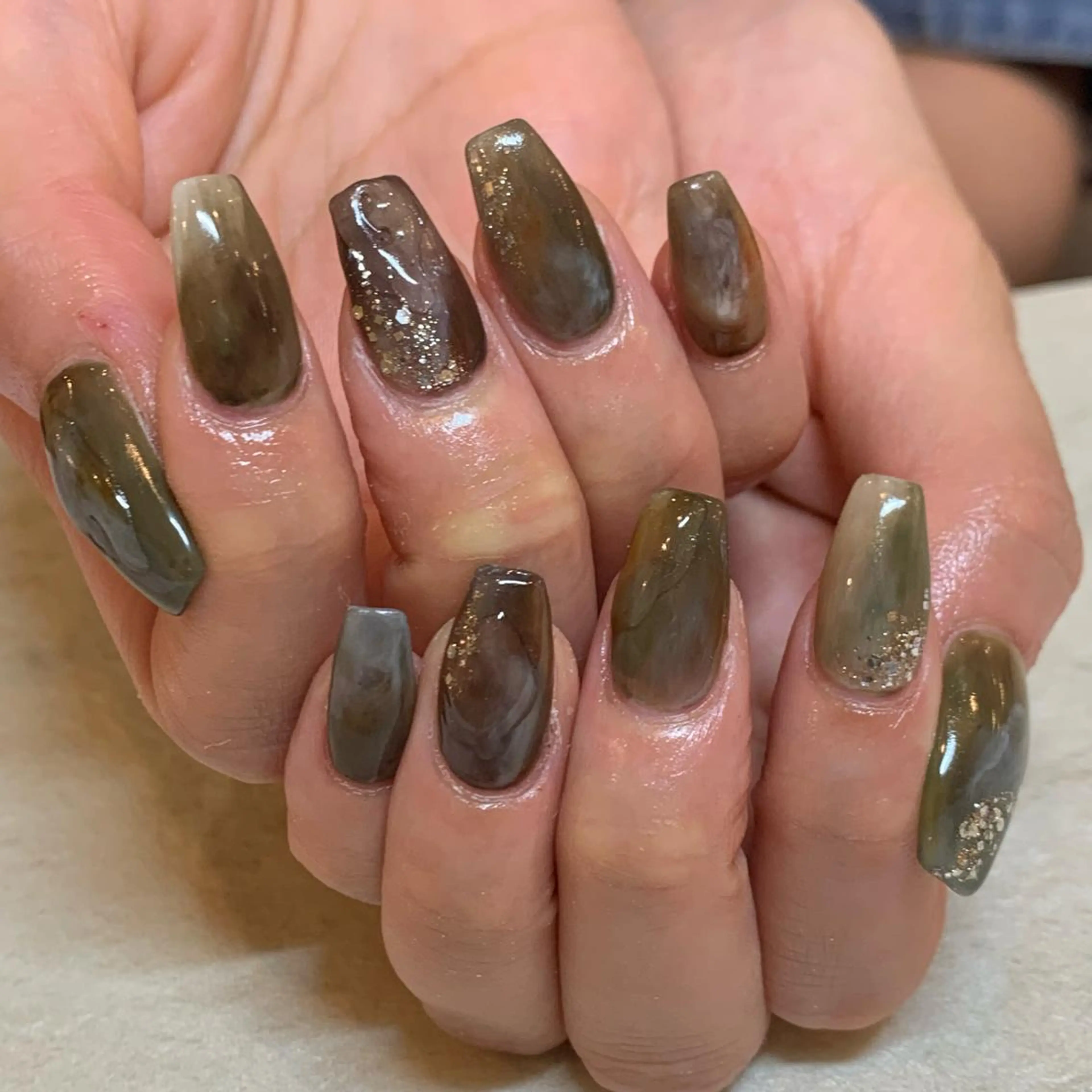 【ジェルオフ無料】ハンド💅🏻チップ長さだし10本＋お好きなアート10本の写真