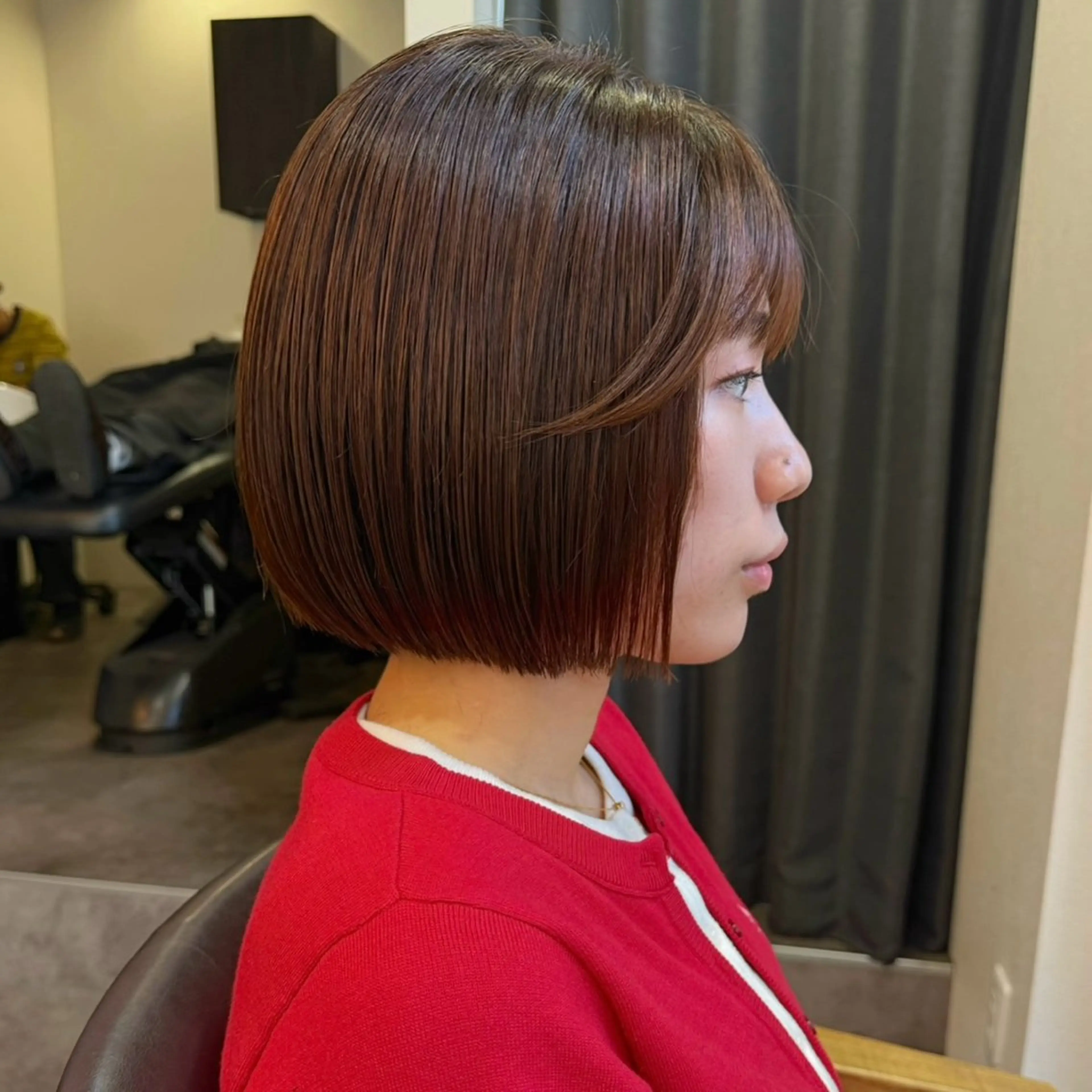 ショート ボブ 顔まわりレイヤー レイヤーカット ボブレイヤー/くびれ ヘア/タイラユリ🍋のヘアスタイル