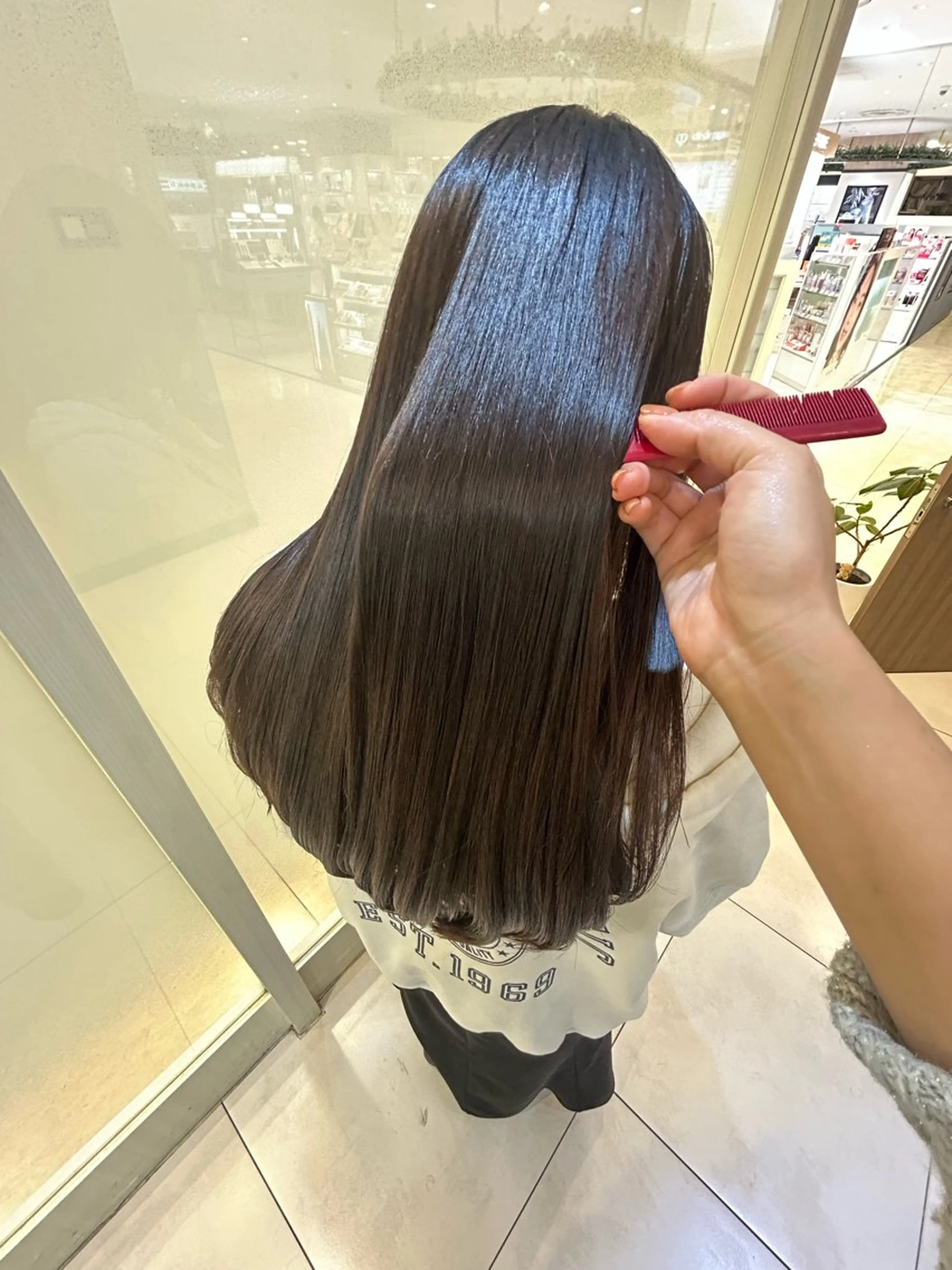 ロング パーマ カット 縮毛矯正 トリートメント 縮毛矯正/髪質改善/ 艶髪ササキナツミのヘアスタイル