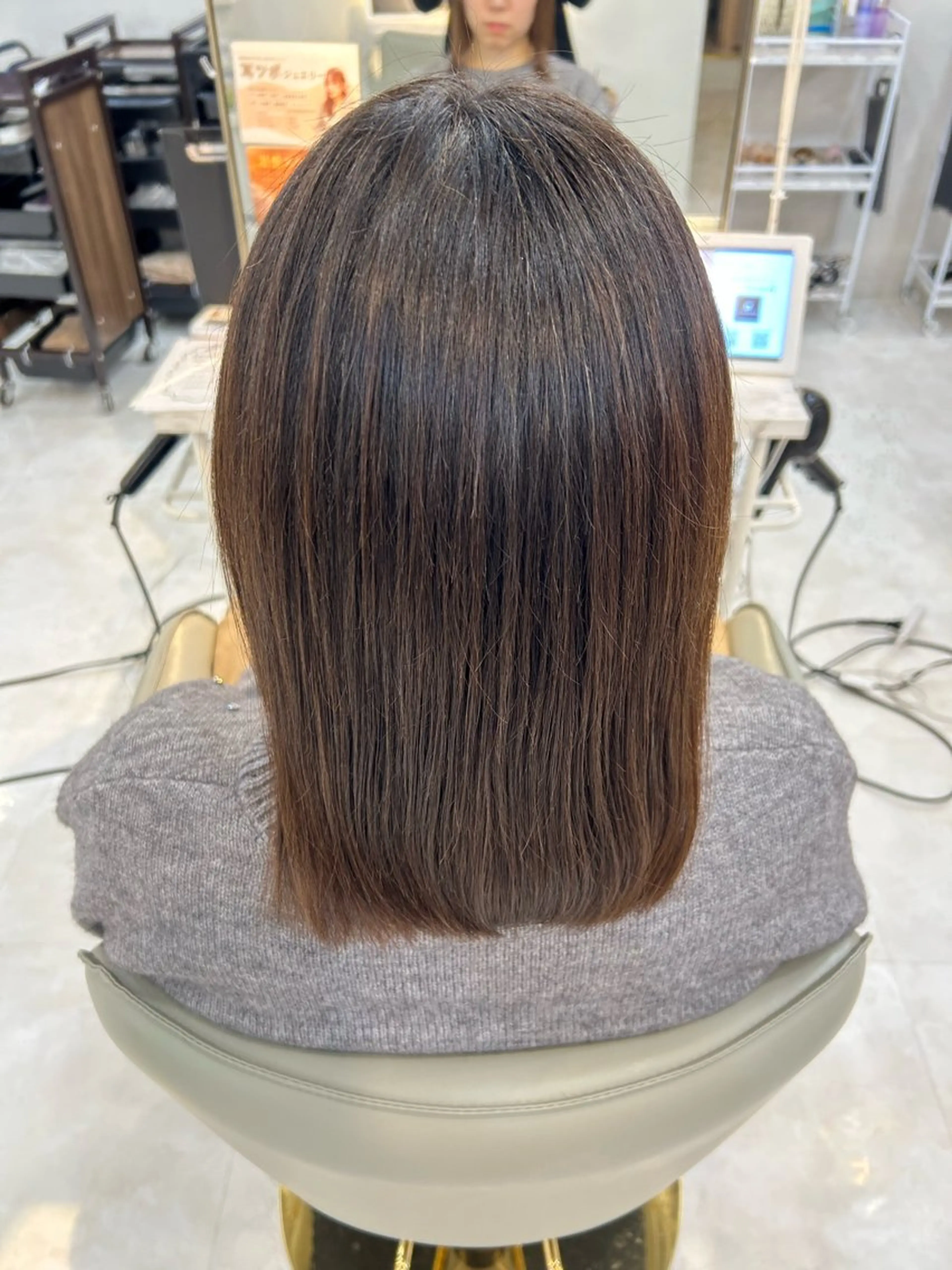 ミディアム 縮毛矯正 縮毛矯正 柔らかカラー🤎 luna🧸🤎のヘアスタイル