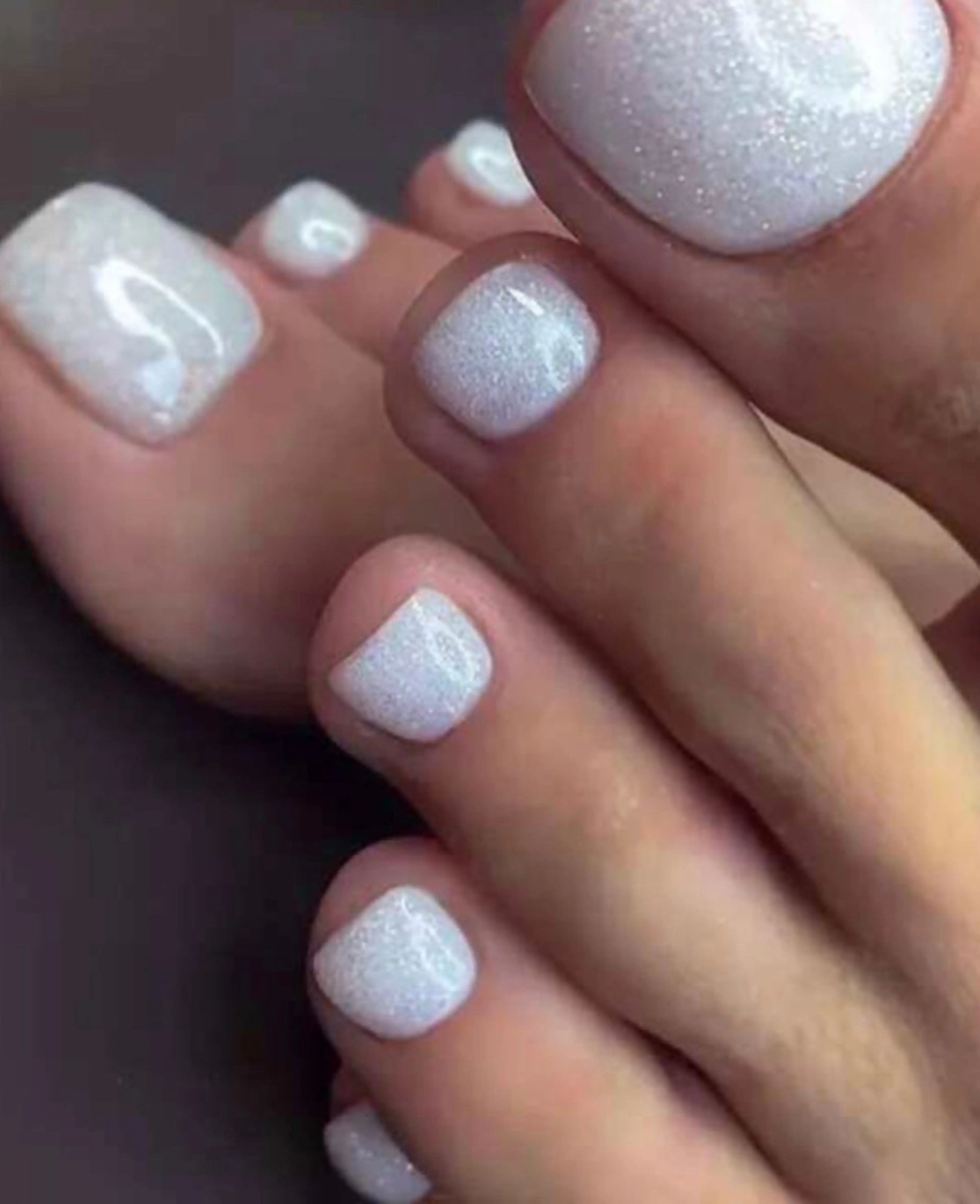 オフなし　フットシンプルネイル　単色ぬりの写真