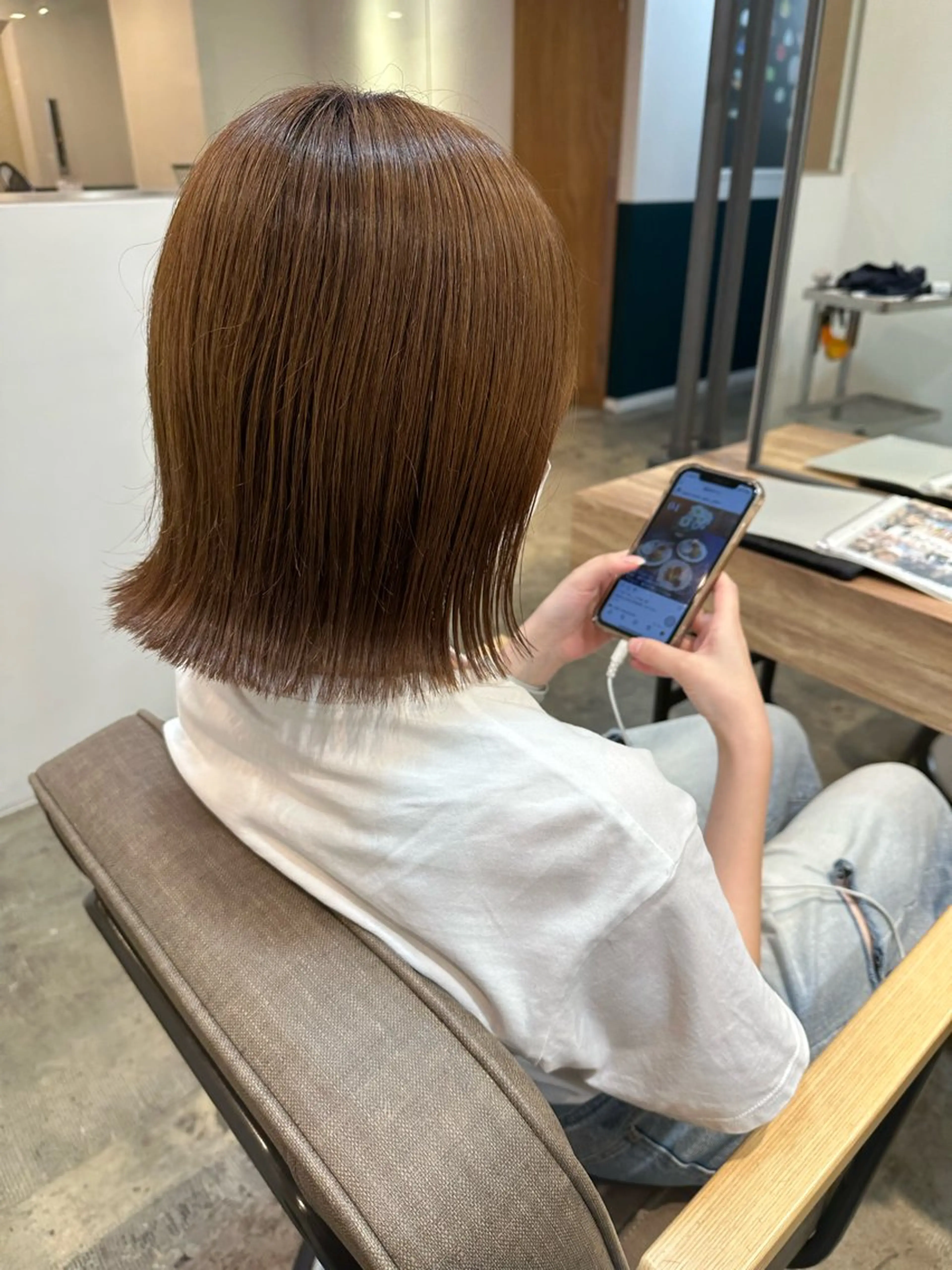 ミディアム ボブ 外ハネヘア ボブ特化美容師 /荒井悠葵のヘアスタイル