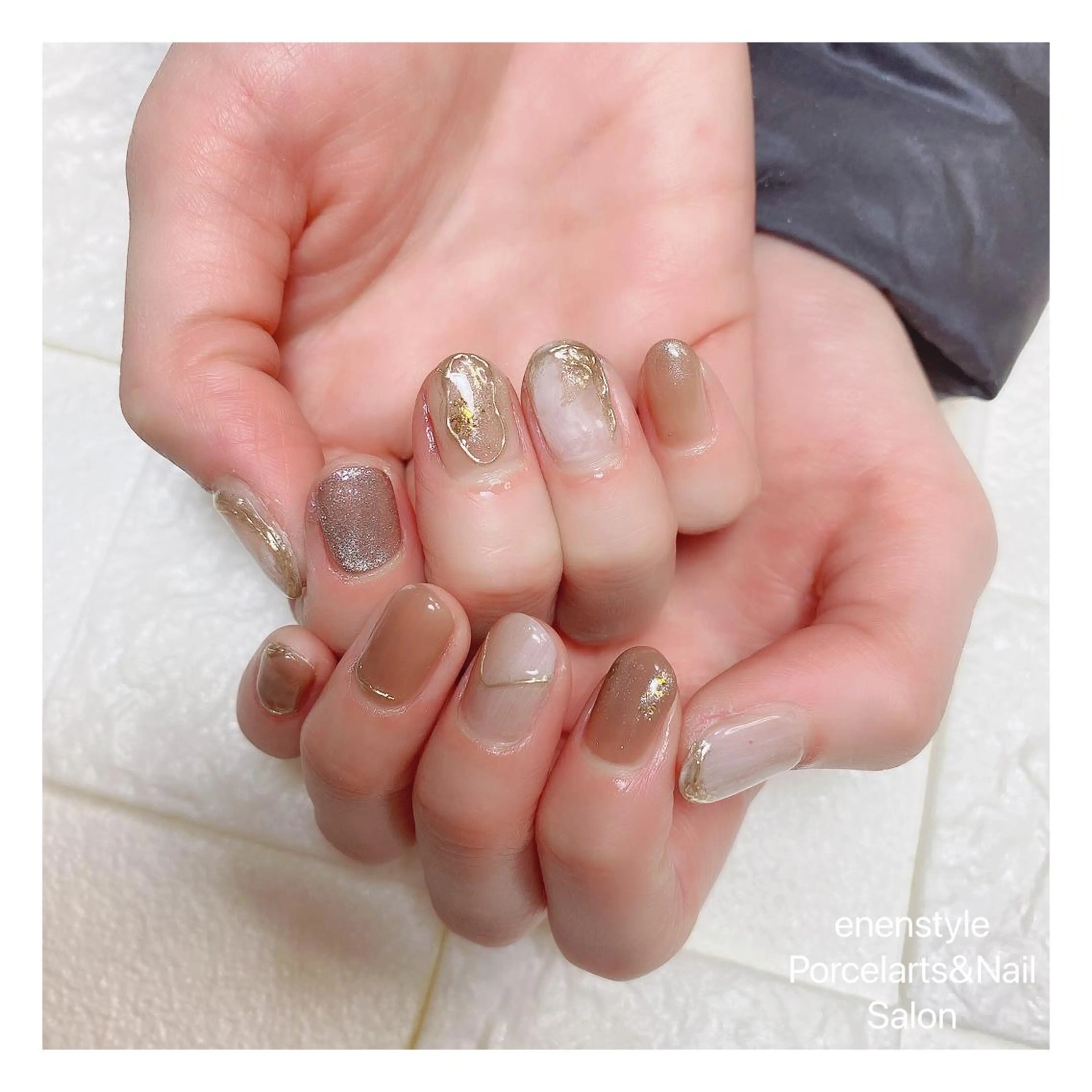 ショート ネイル ハンドネイル 👑enen style👑のネイルデザイン