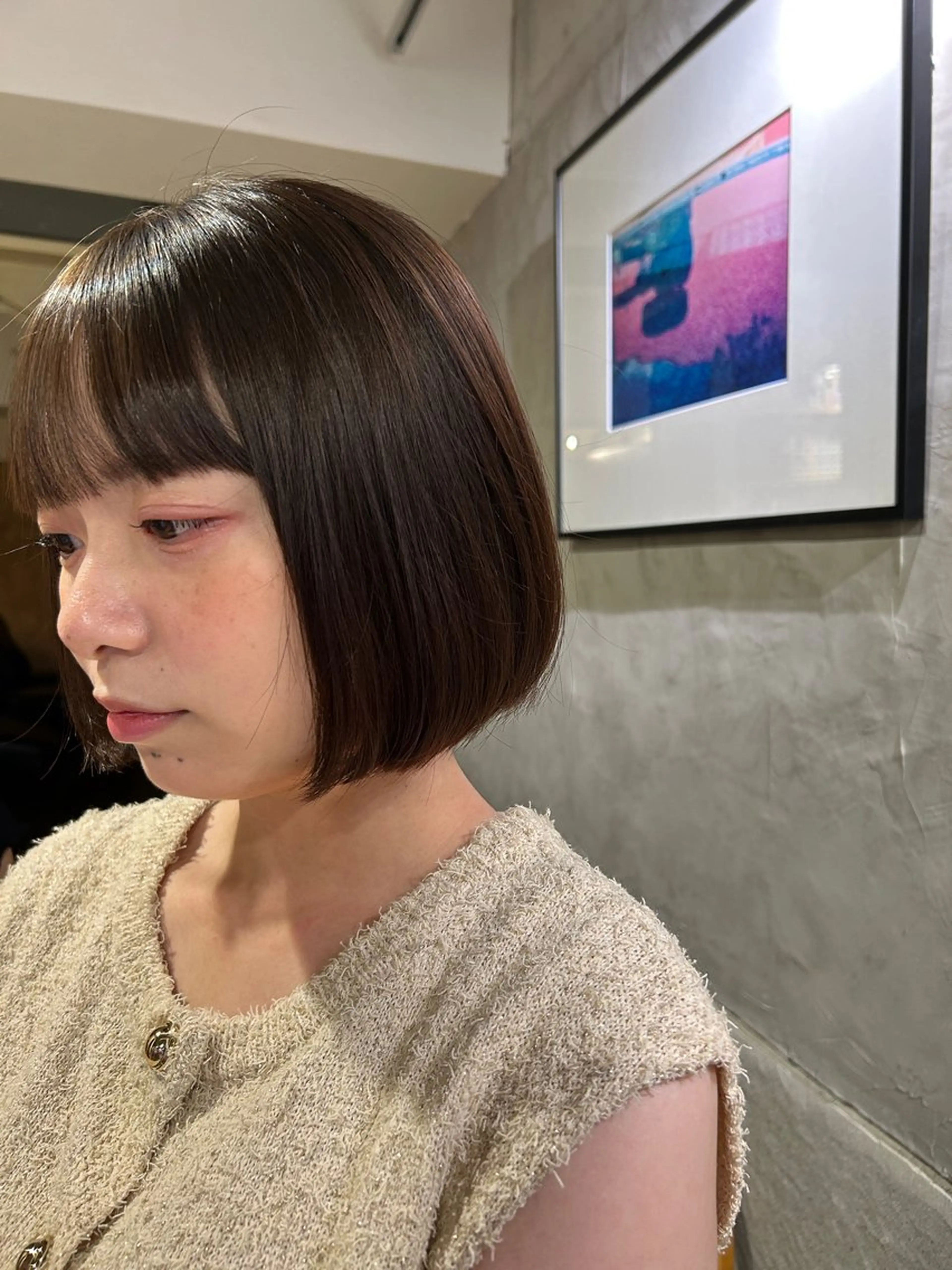 ショート カラー ボブ カット ヘアカラー トリートメント さの あやねのヘアスタイル