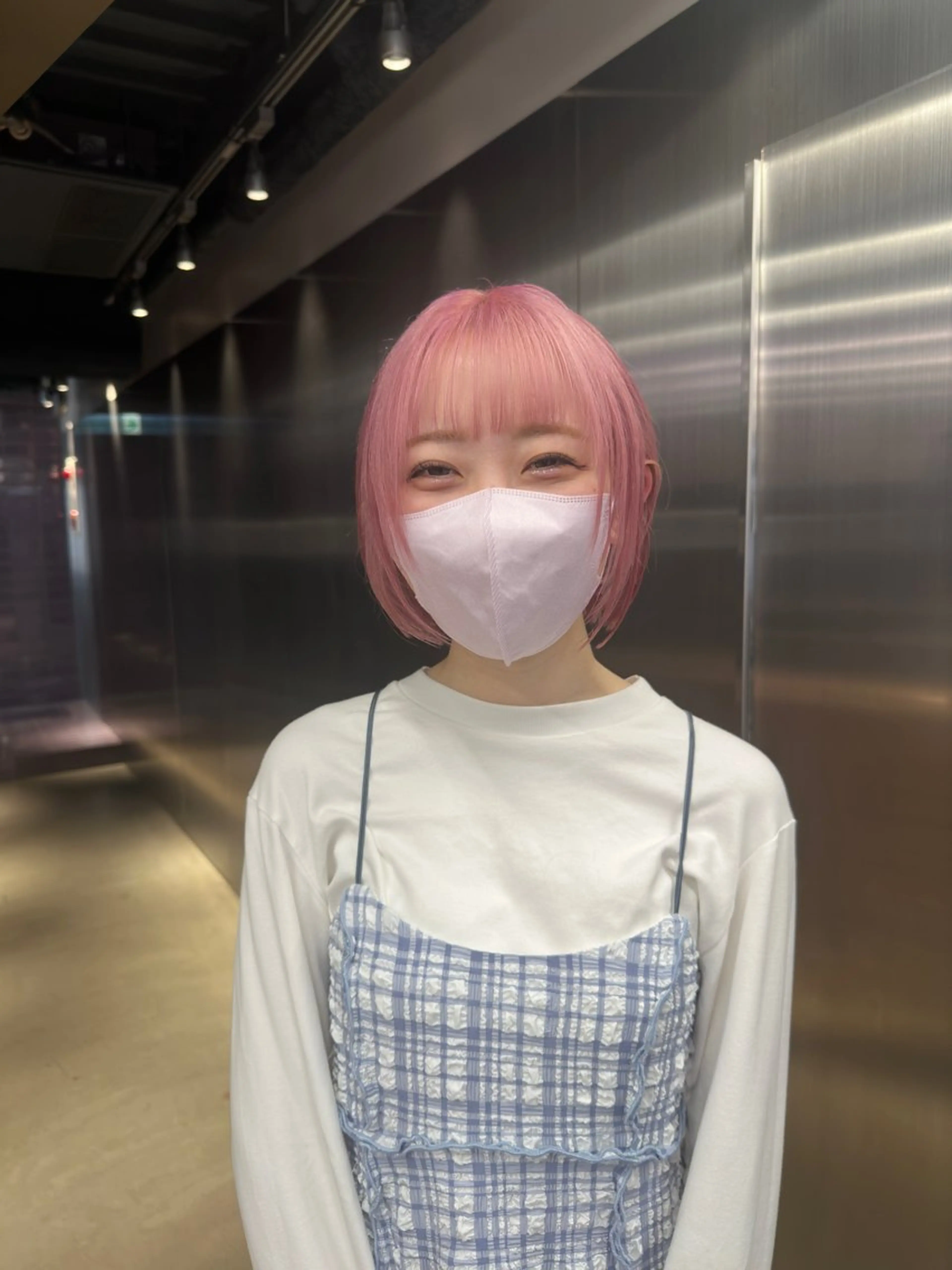 ショート カラー ピンクカラー ホワイトピンク ボブ 鈴木/ニュアンス パーマ/メンズのヘアスタイル