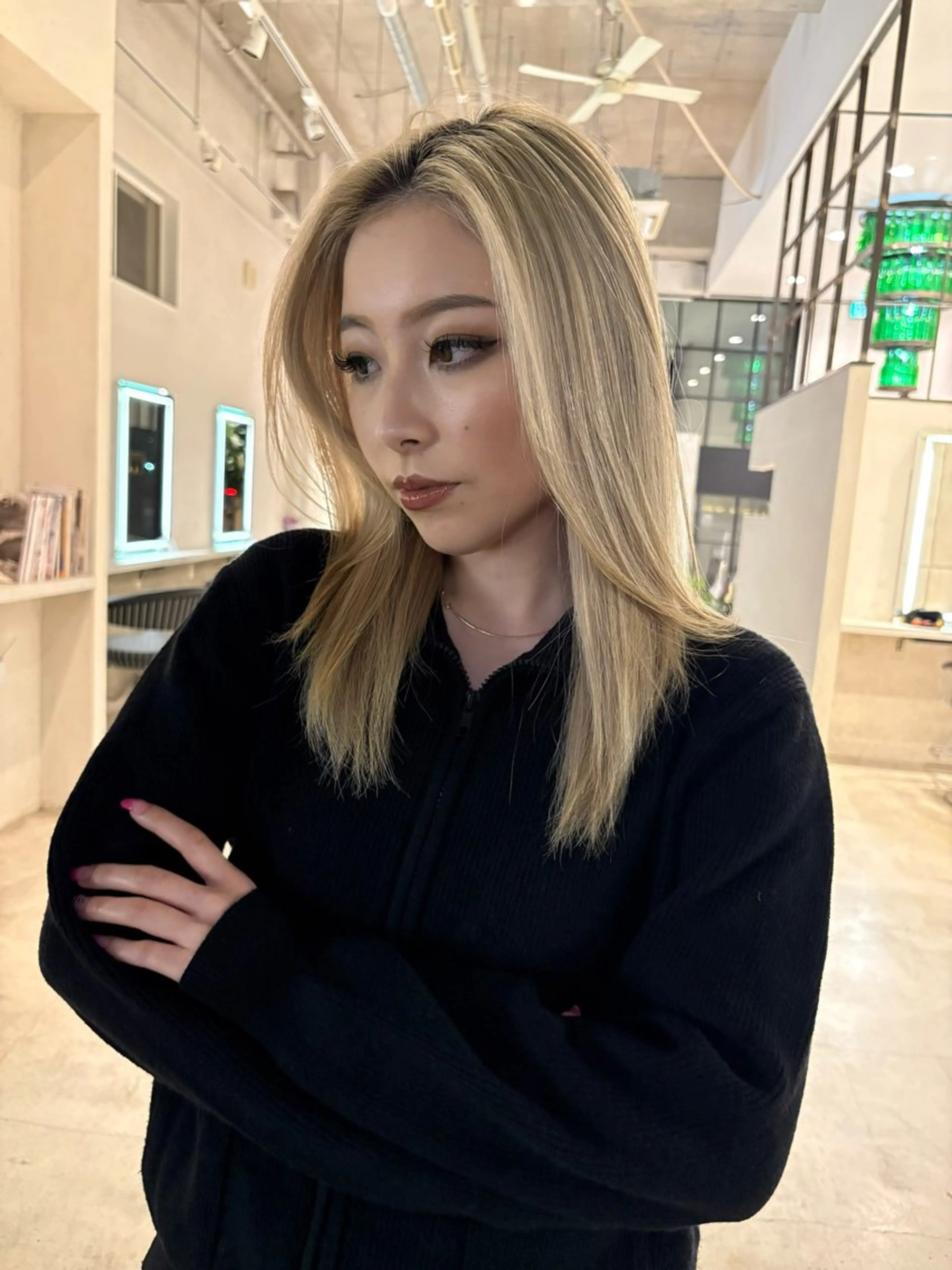 セミロング カラー 名古屋/落ちる黒 黒染め落としのヘアスタイル