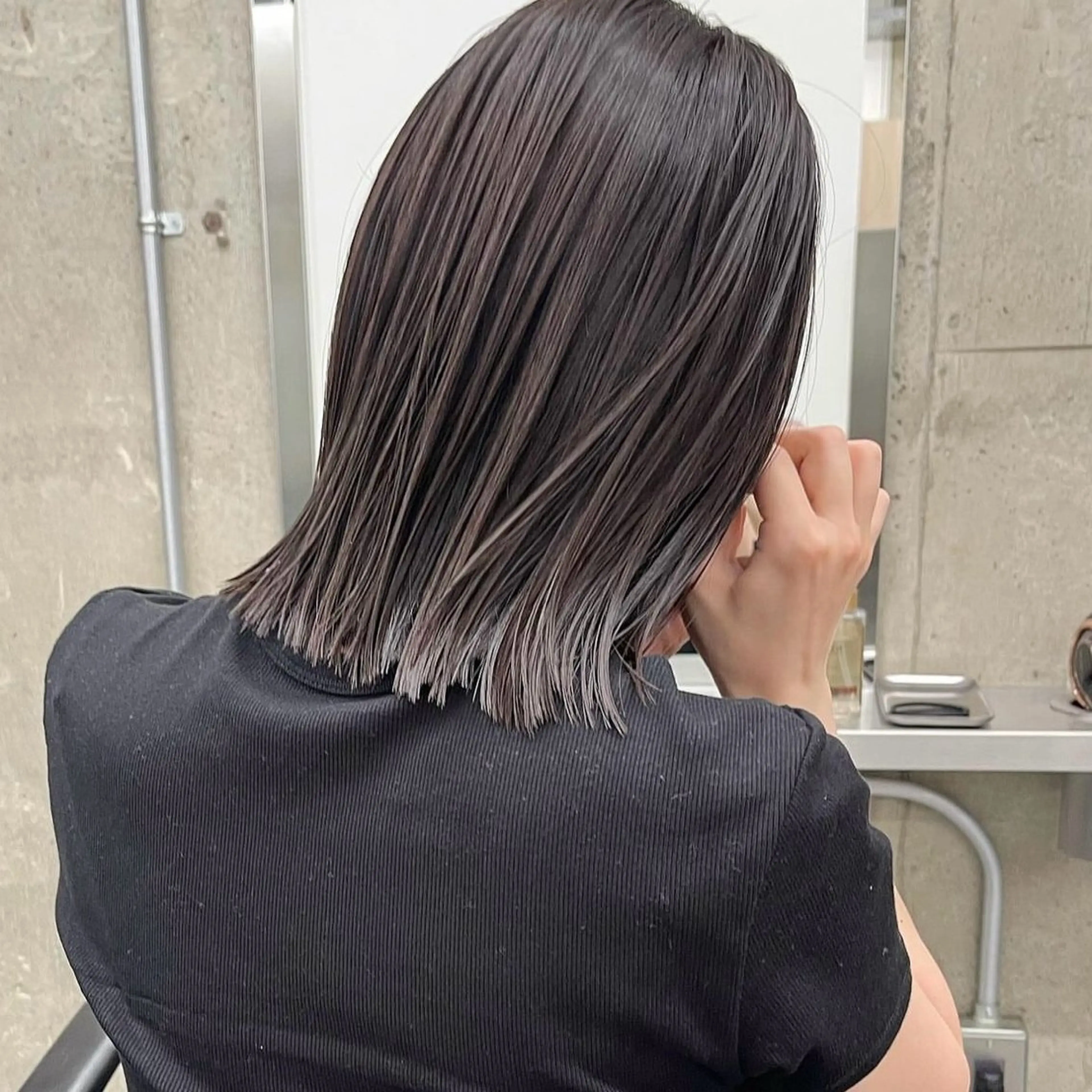 カラー ブリーチ ブリーチなしカラー RIN🎀レイヤー/ ボブ/オリーブカラーのヘアスタイル
