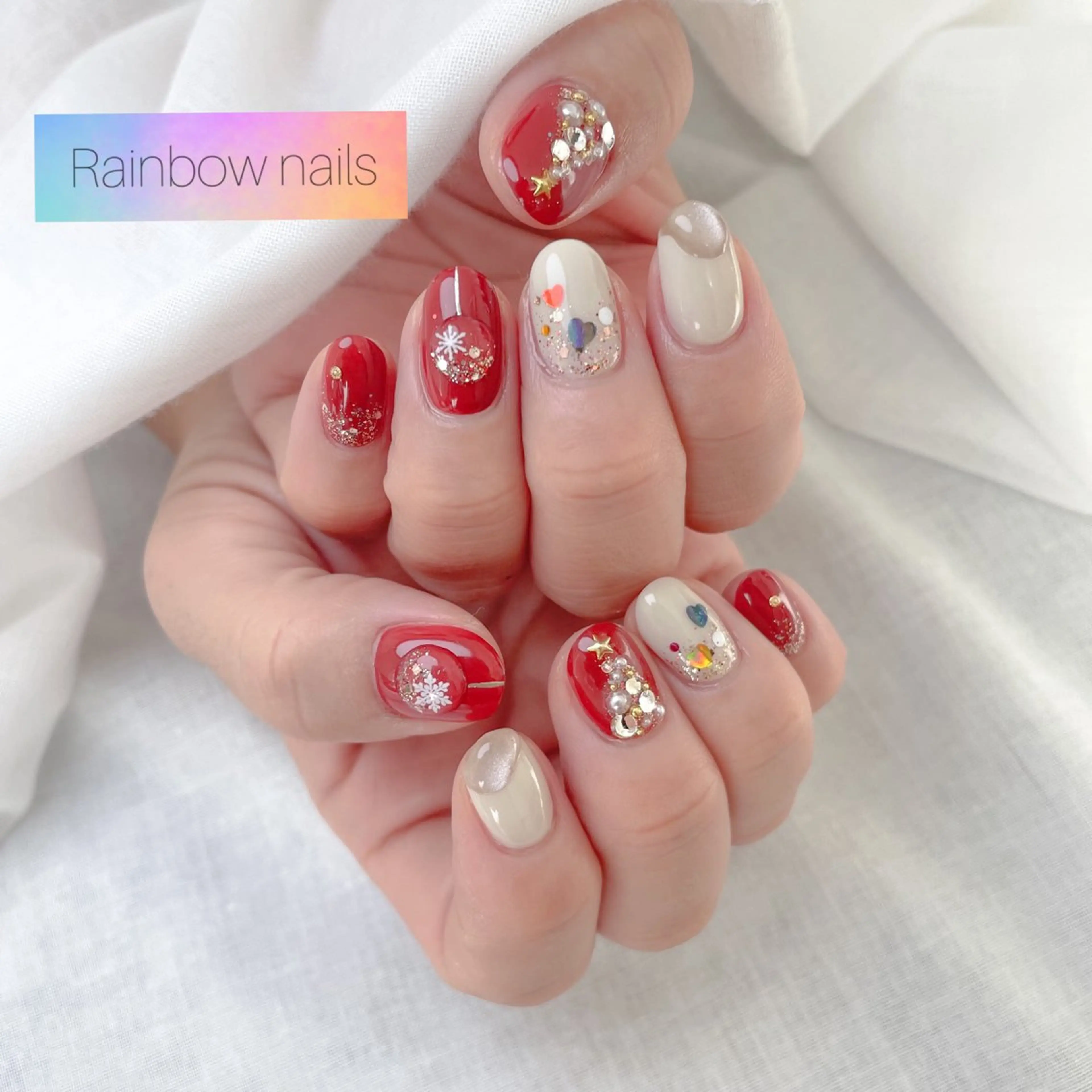 ネイル Rainbow nailsくろちゃんのネイルデザイン