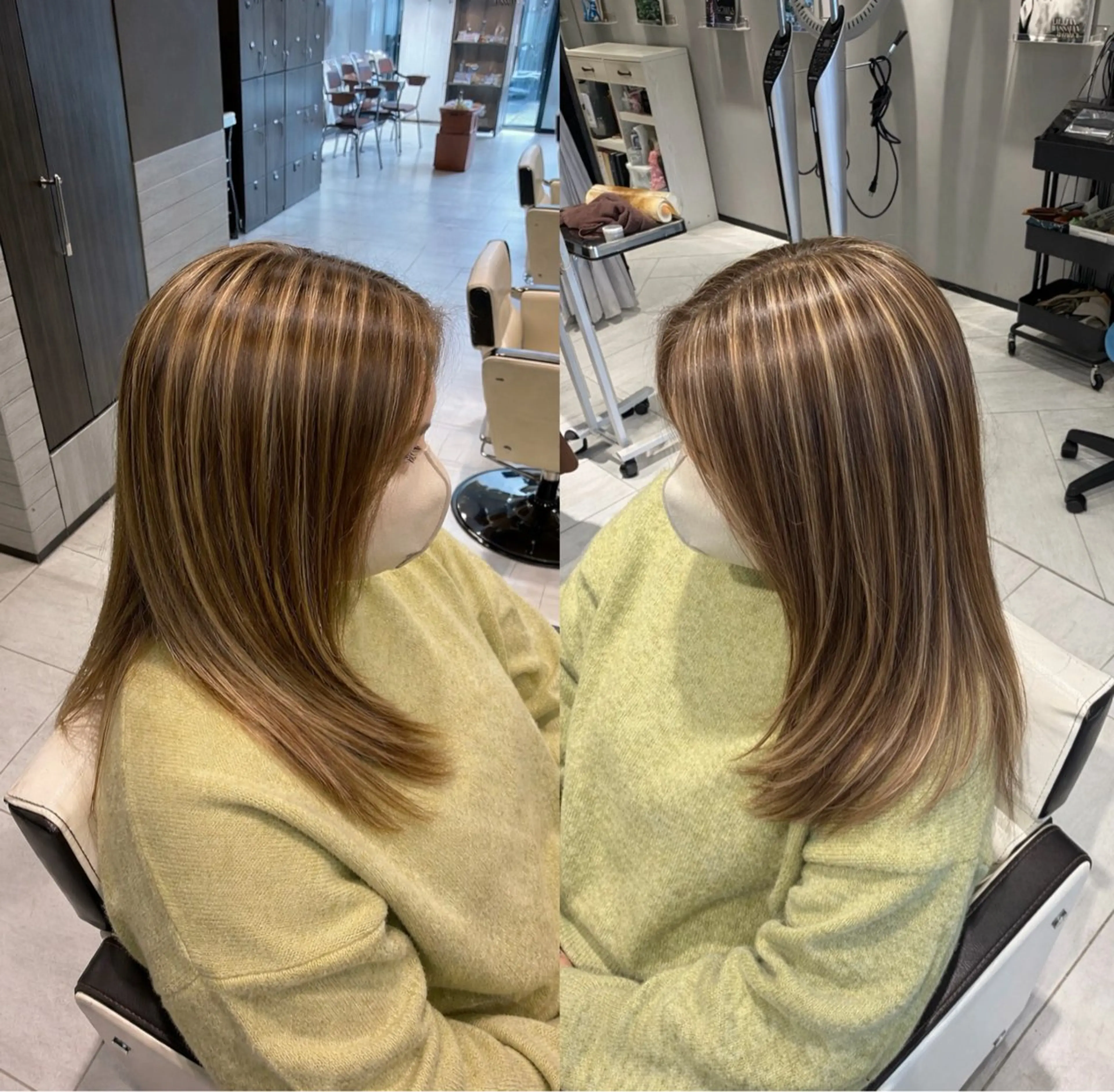 白髪ハイライト+フルカラー+ハホニコトリートメントの写真