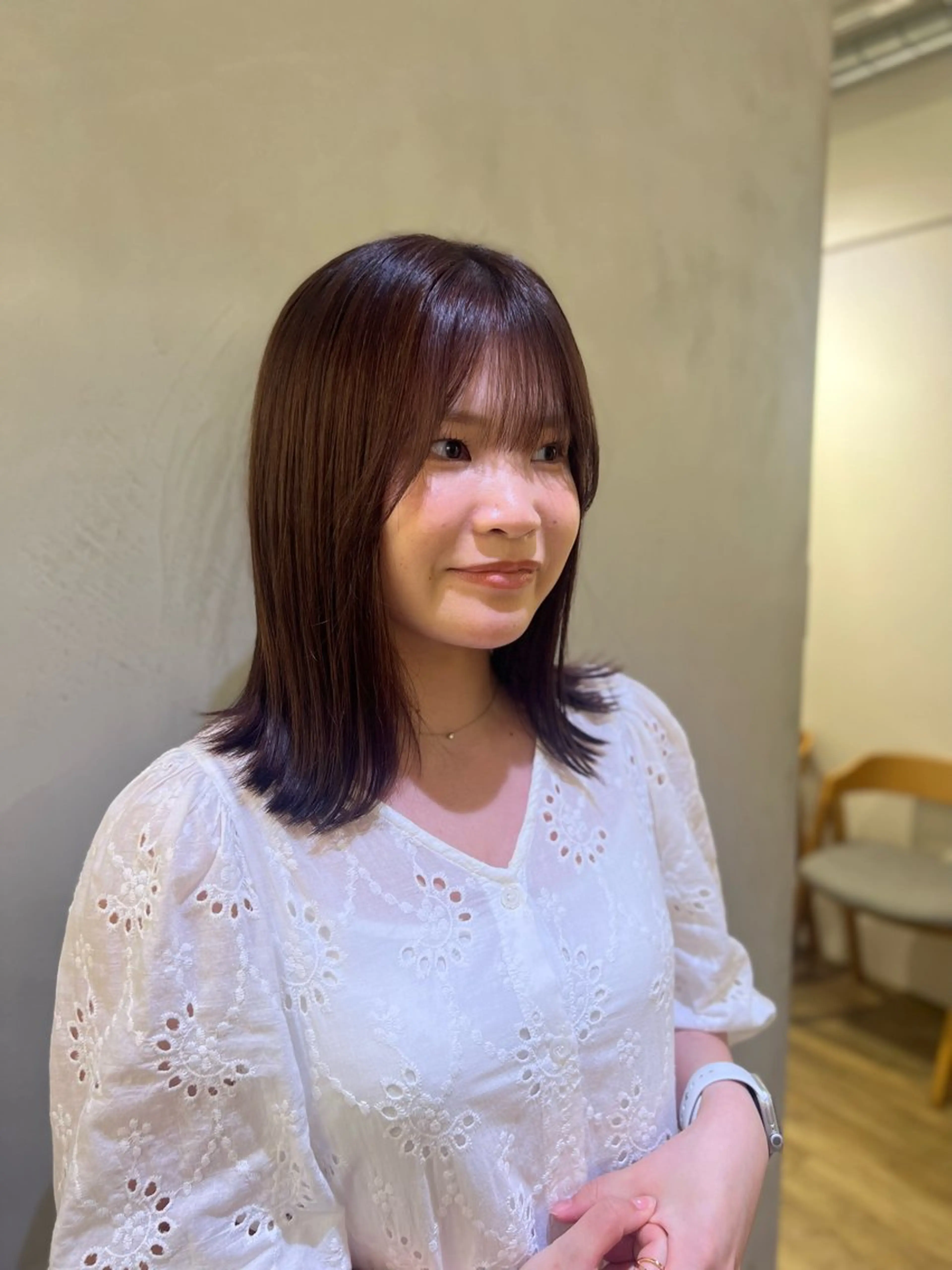 ミディアム カラー ヘアカラー ミディアムレイヤー/ 艶カラー🎀　emiのヘアスタイル