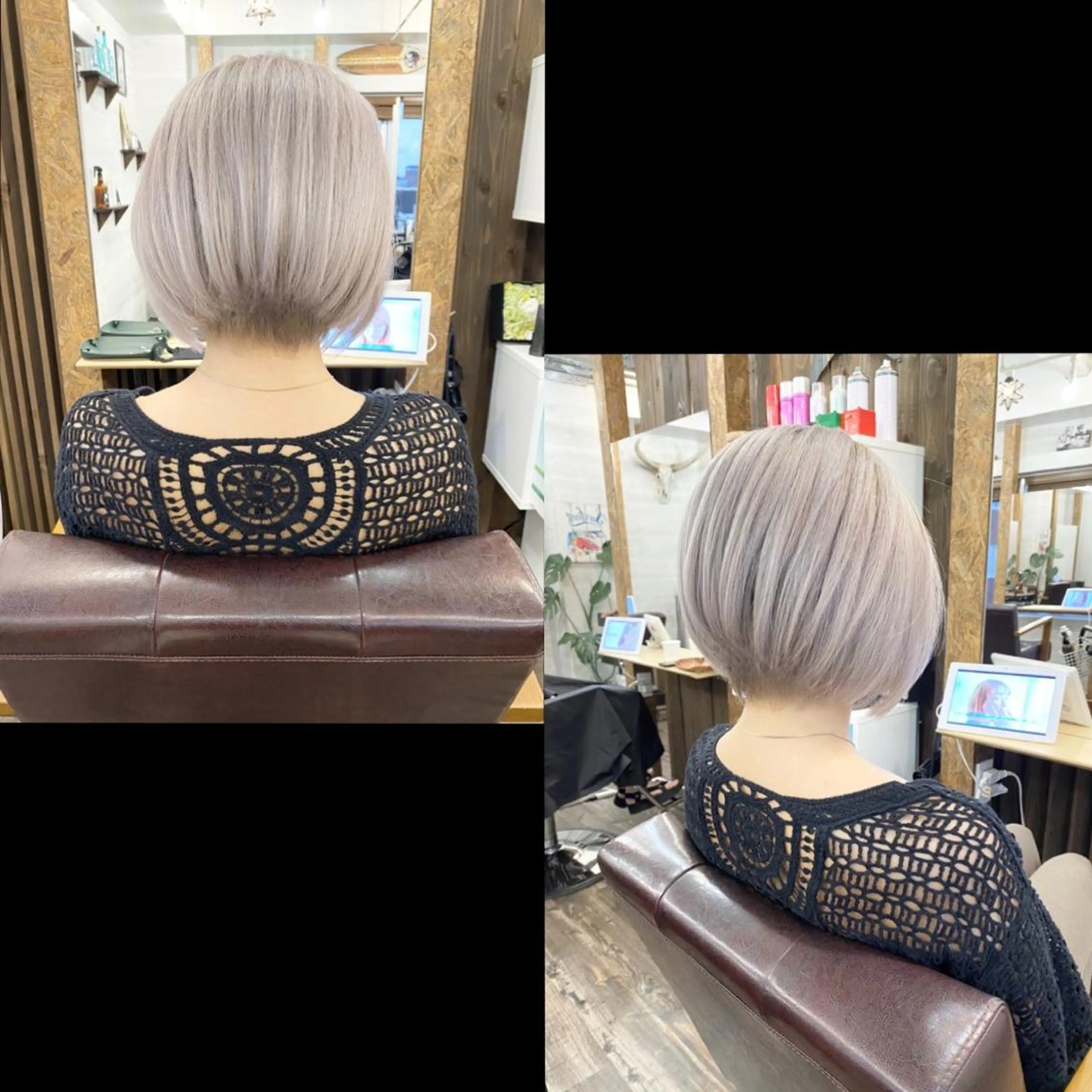 ショート カラー ヘアカラー ✯カラー&編み込み エクステ✯池田智博✯のヘアスタイル