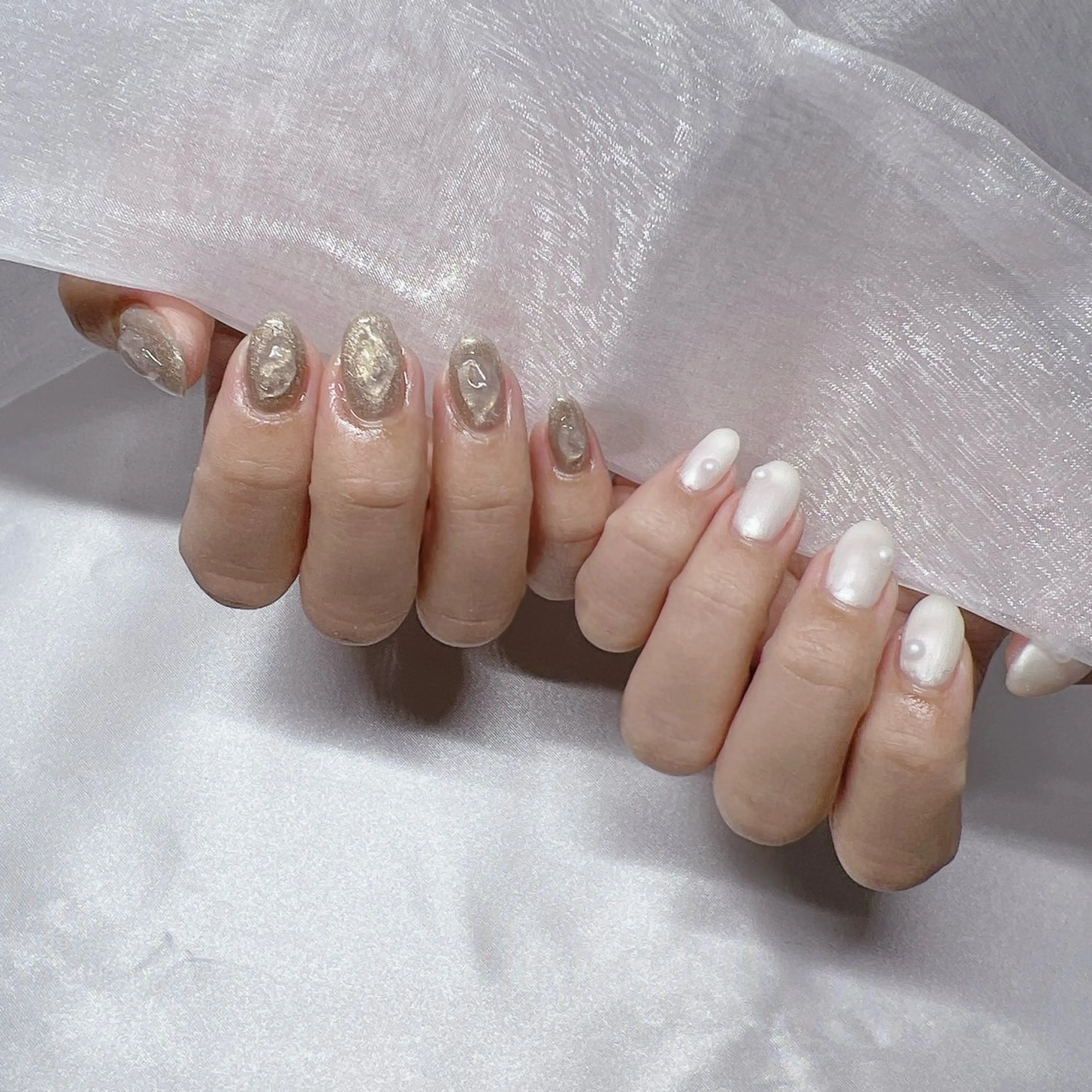 ネイル ジェルネイル 韓国ネイル ラメ(グリッター) マグネットネイル 持ち込み ハンドネイル -nail salon-Reward所属・nail salon Rewardのネイルデザイン