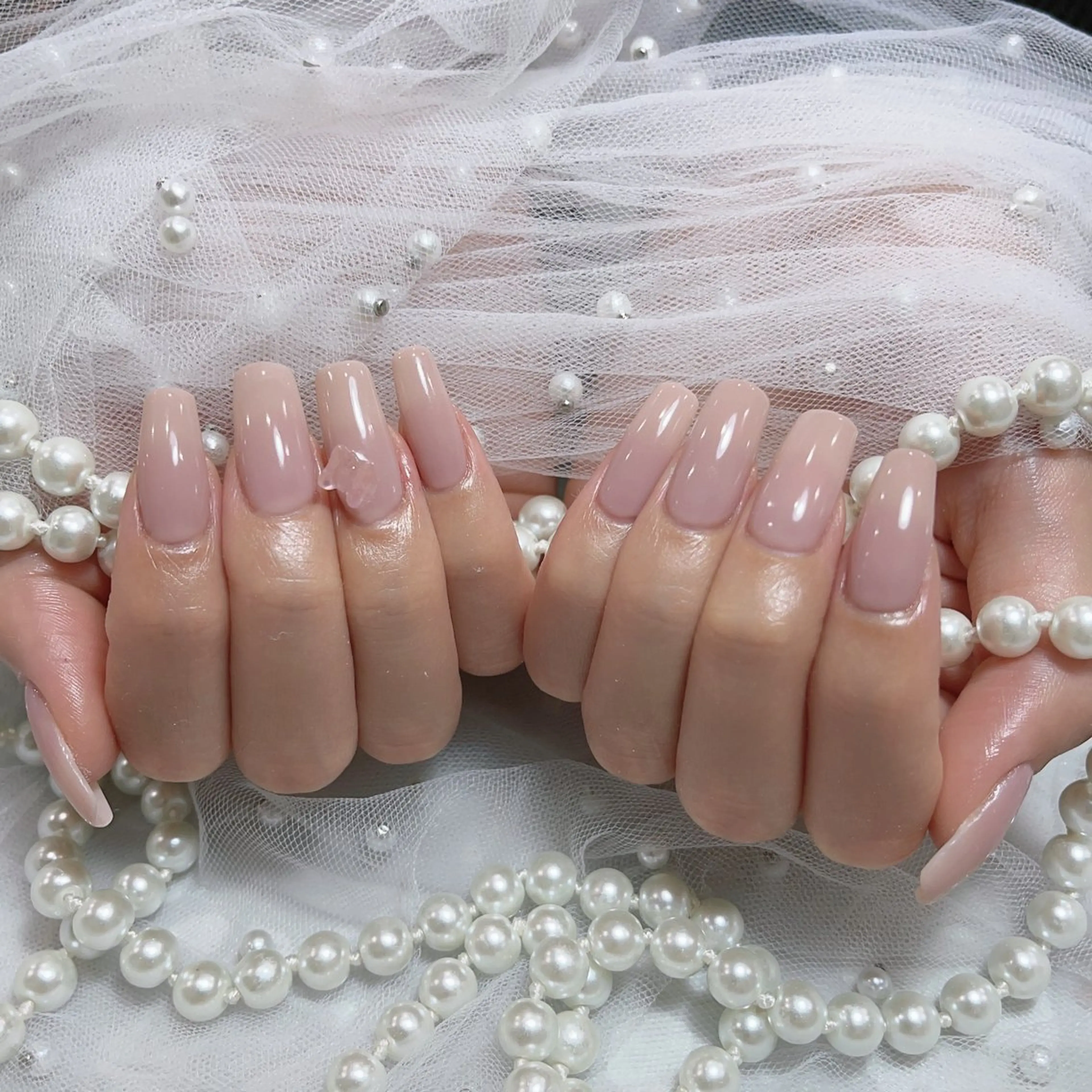 ネイル アートネイル フラッシュネイル フレンチネイル ガラスフレンチ グラデーション M2beauty Renaのネイルデザイン