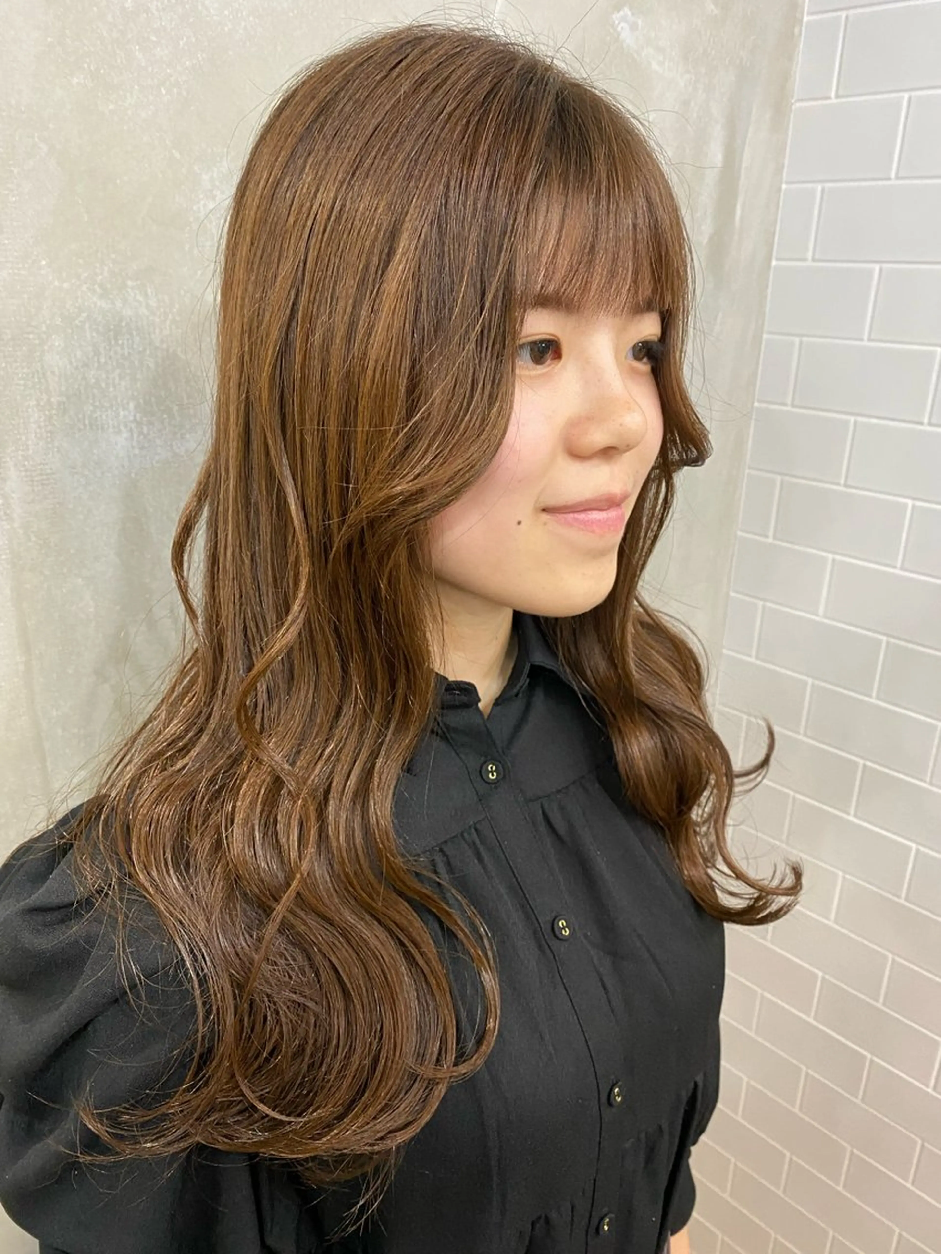 ロング 顔周りカット レイヤーカット ナチュラルヘア /透明感/長井遥陽のヘアスタイル